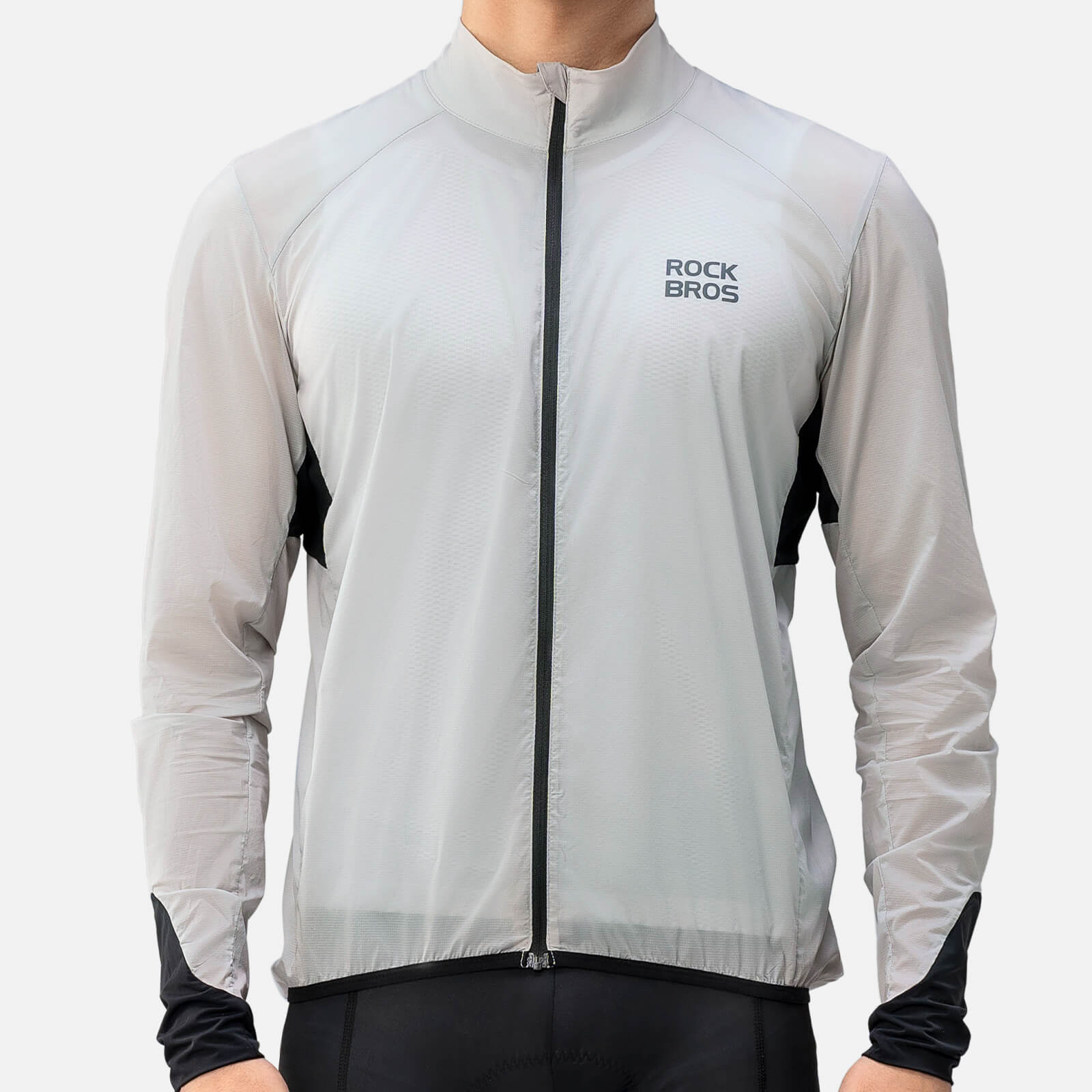 Leichte Fahrradjacke Atmungsaktiv Reflektierend Grau Herren - Fahrradjacke ROCKBROS - EU - NooMii