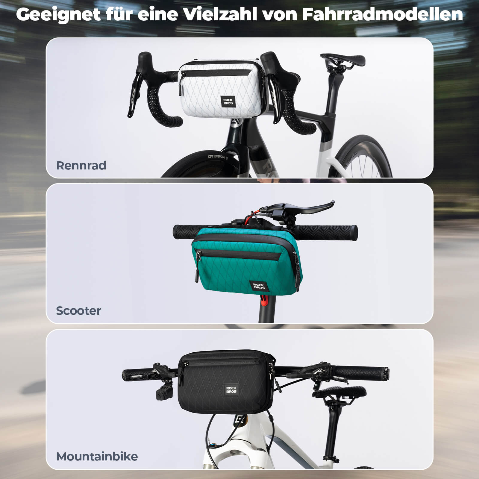 Lenkertasche Fahrradtasche mit Schultergurt 2,1L - Fahrradtaschen ROCKBROS - EU - NooMii