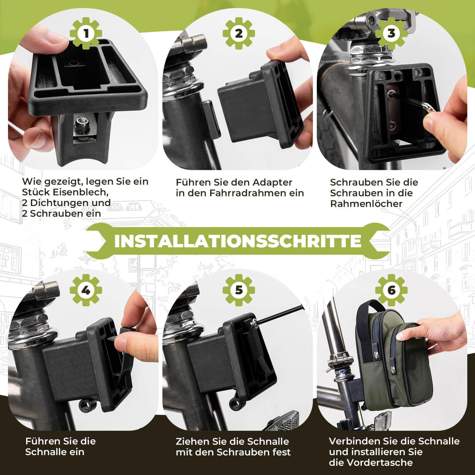 Lenkertasche für Klapprad/Brompton 1,8L - Fahrradtaschen ROCKBROS - EU - NooMii