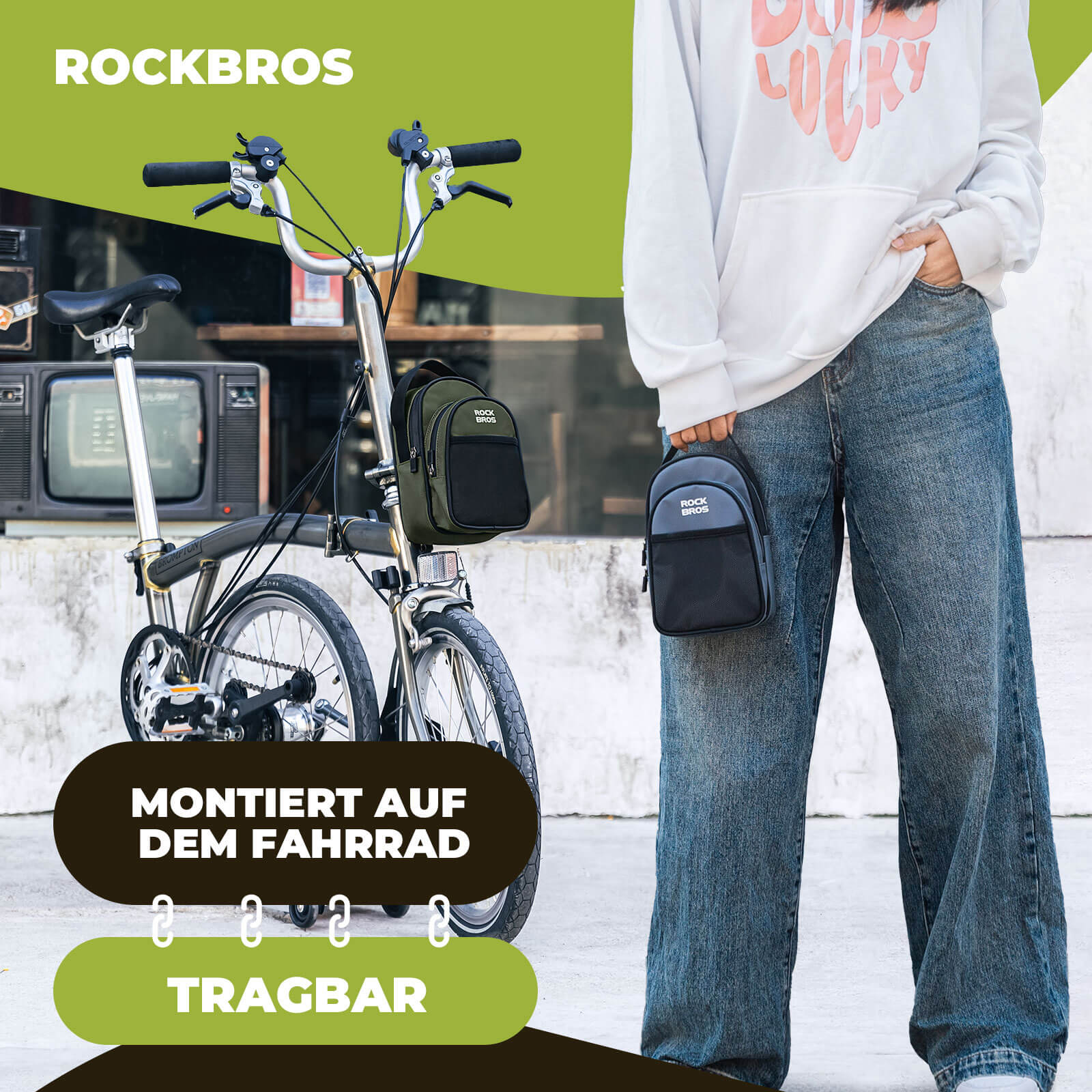 Lenkertasche für Klapprad/Brompton 1,8L - Fahrradtaschen ROCKBROS - EU - NooMii