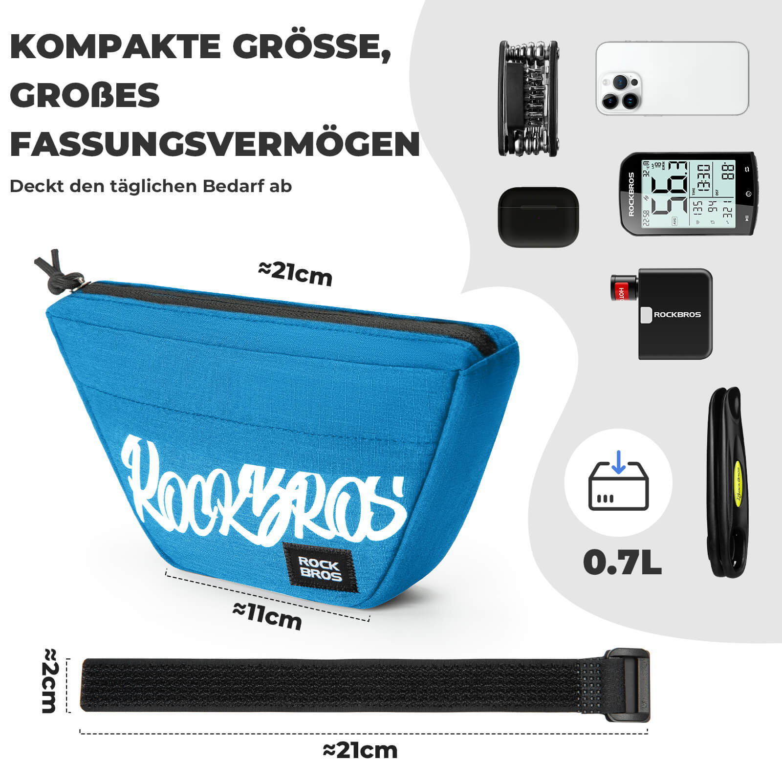 Lenkertasche Leicht Kompakt 0,7L - SketchRide Series - Fahrradtaschen ROCKBROS - EU - NooMii