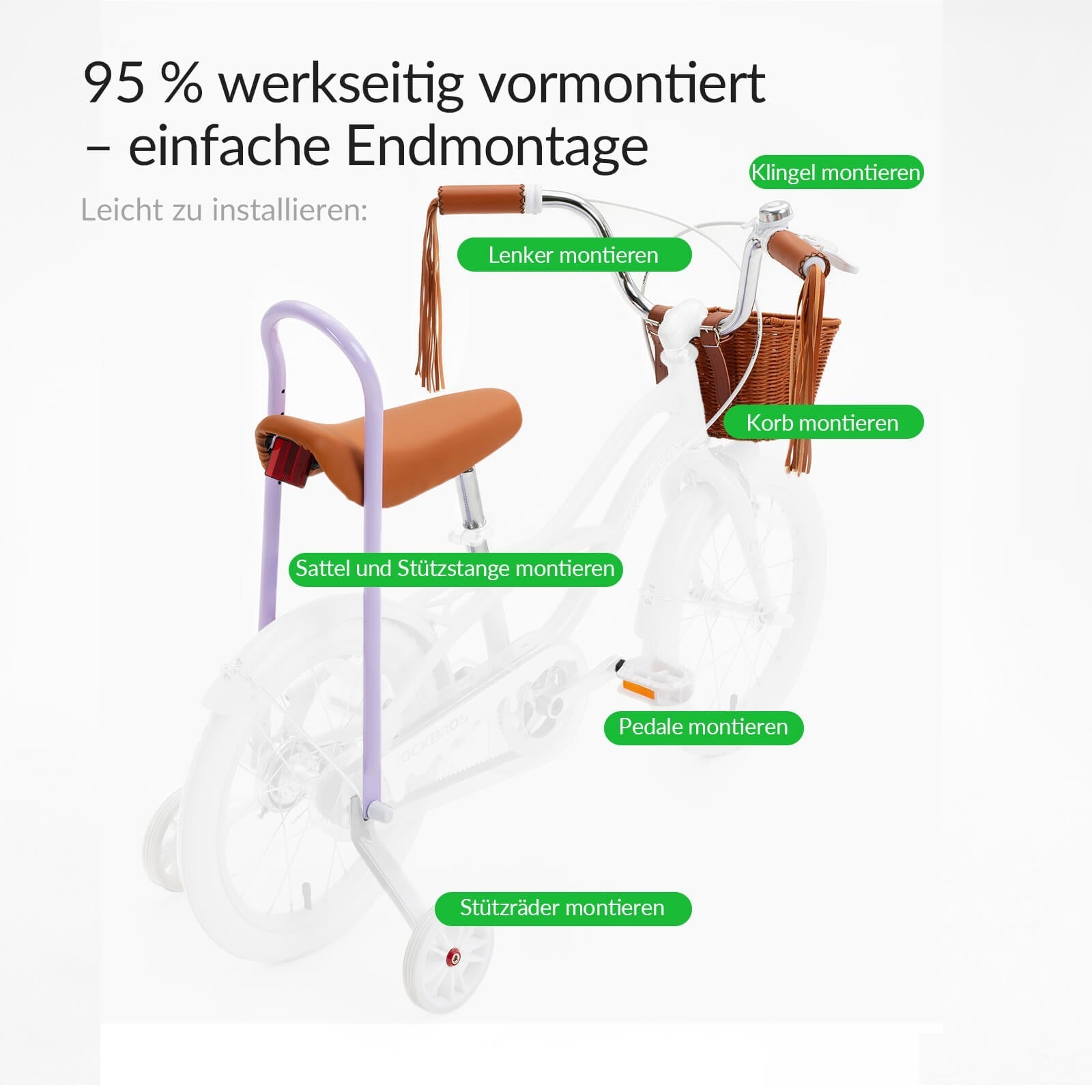 LEVO - 16'' Kinderfahrrad mit Stützrädern - Fahrräder ROCKBROS - EU - NooMii