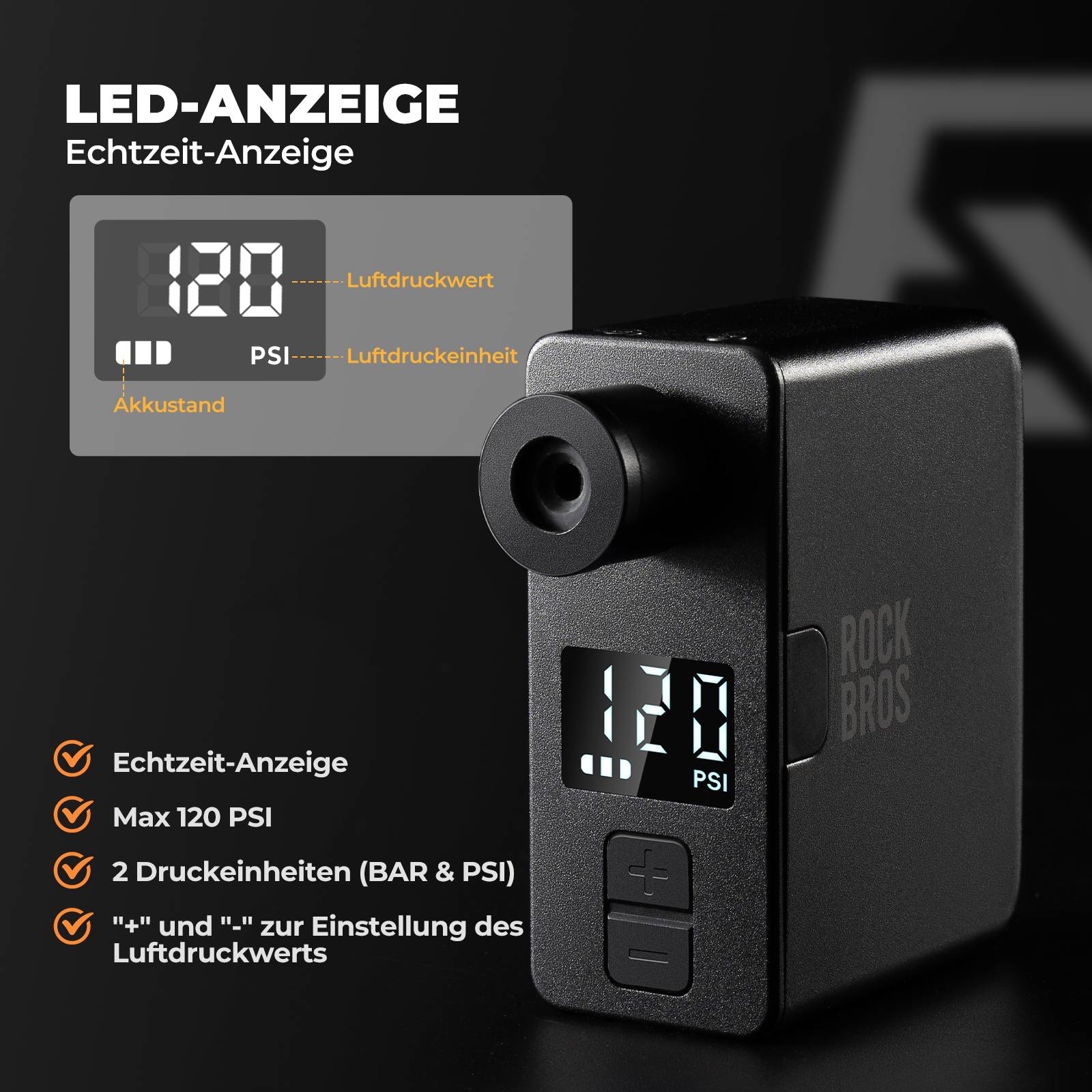 MINI Elektrische Fahrradpumpe AS1 Pro - Fahrrad Luftpumpen ROCKBROS - EU - NooMii