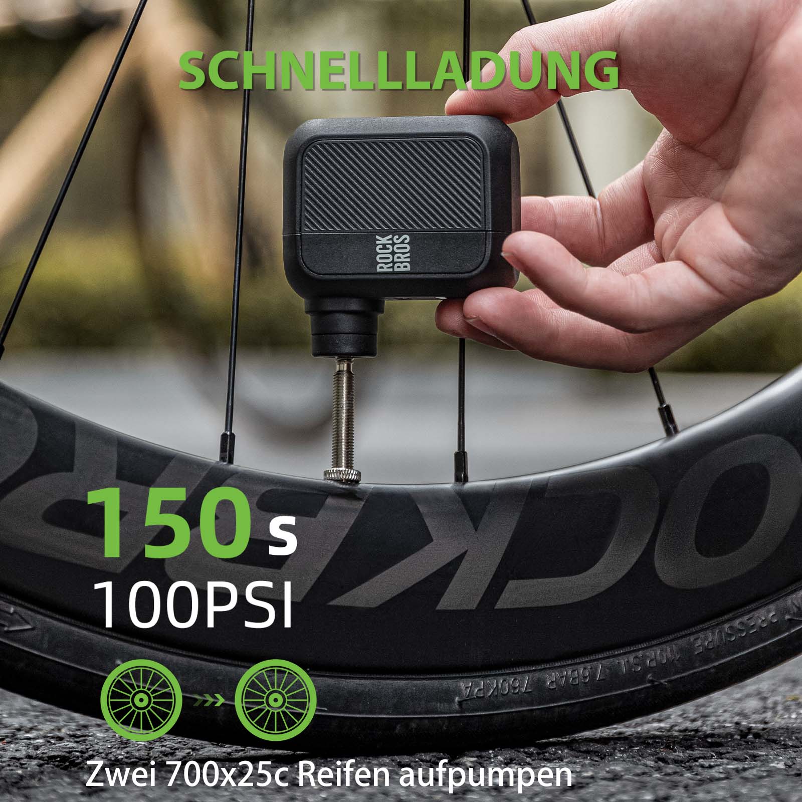 MINI - Elektrische Fahrradpumpe AS110 - Fahrrad Luftpumpen ROCKBROS - EU - NooMii