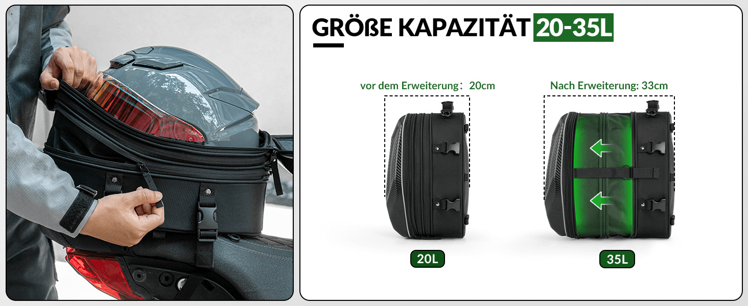 Motorradtasche Wasserdicht Gepäckträgertasche Hecktasche 20 - 35L - Fahrradtaschen ROCKBROS - EU - NooMii