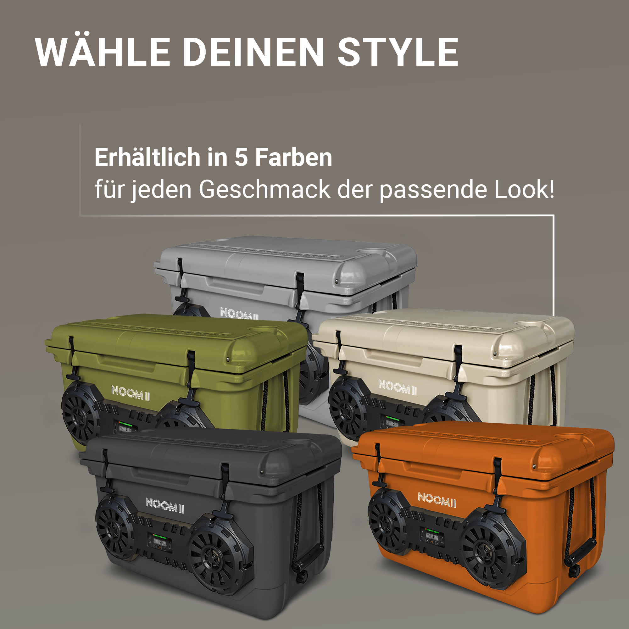 NooMii ArcticBeat 45 – Kühlbox mit integriertem Bluetooth - Lautsprecher | 45L Volumen - Kühlbox NooMii - NooMii