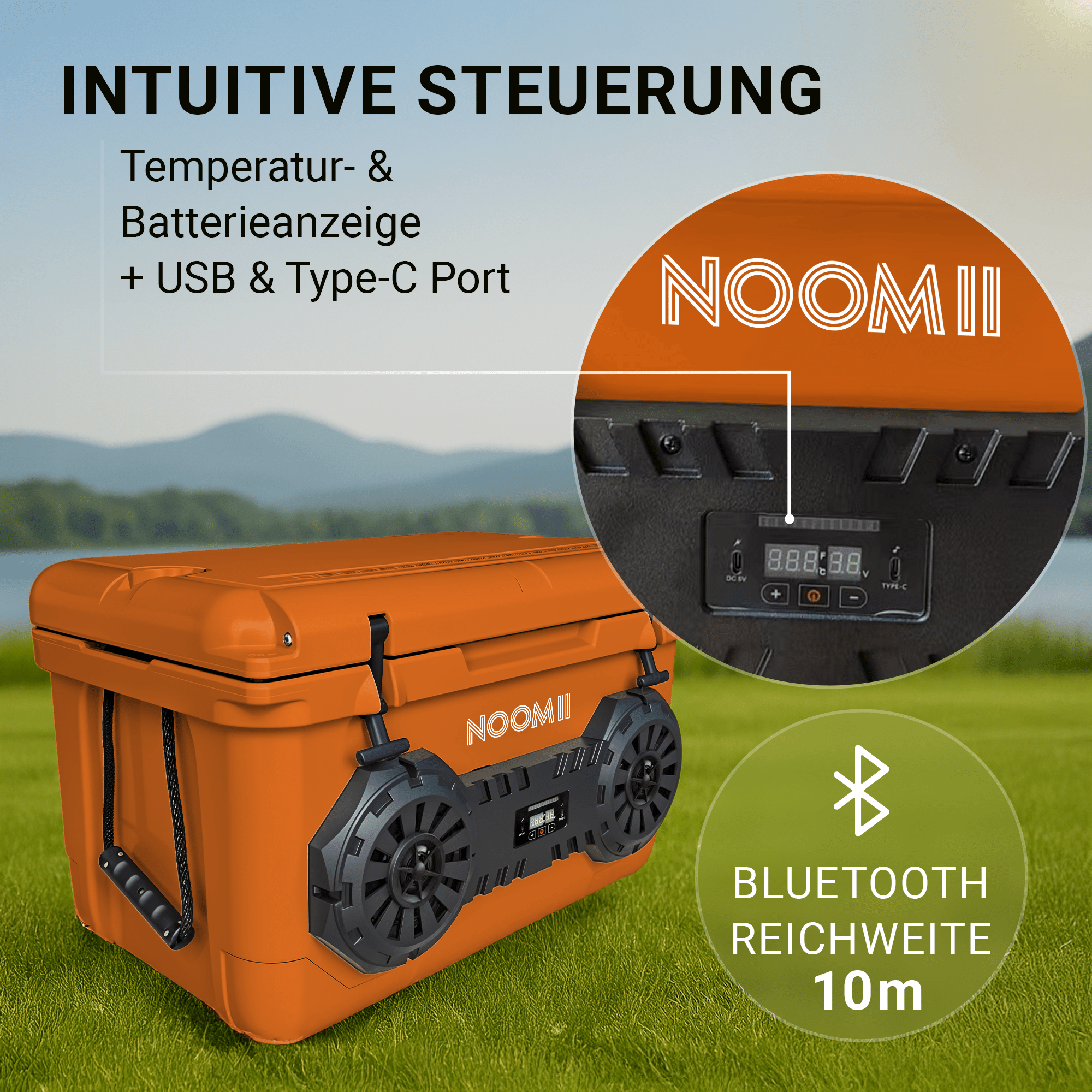 NooMii ArcticBeat 45 – Kühlbox mit integriertem Bluetooth - Lautsprecher | 45L Volumen - Kühlbox NooMii - NooMii