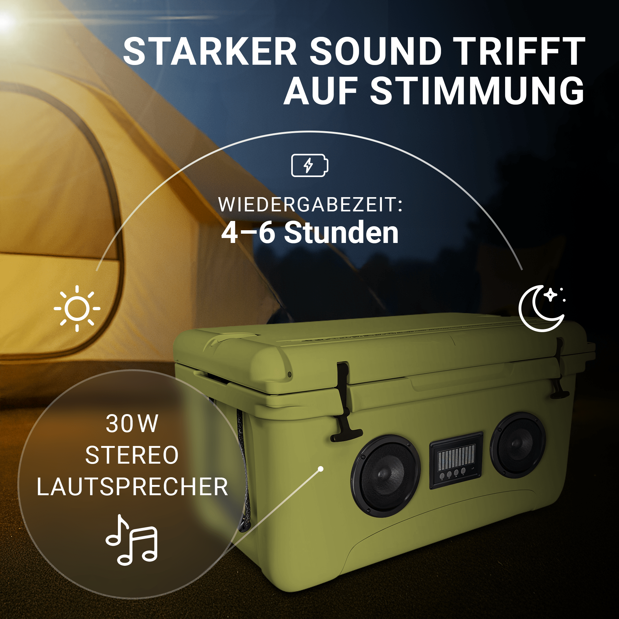 NooMii ColdBeats 65 – Kühlbox mit integriertem Bluetooth - Lautsprecher | 65L Volumen - Kühlbox NooMii - NooMii