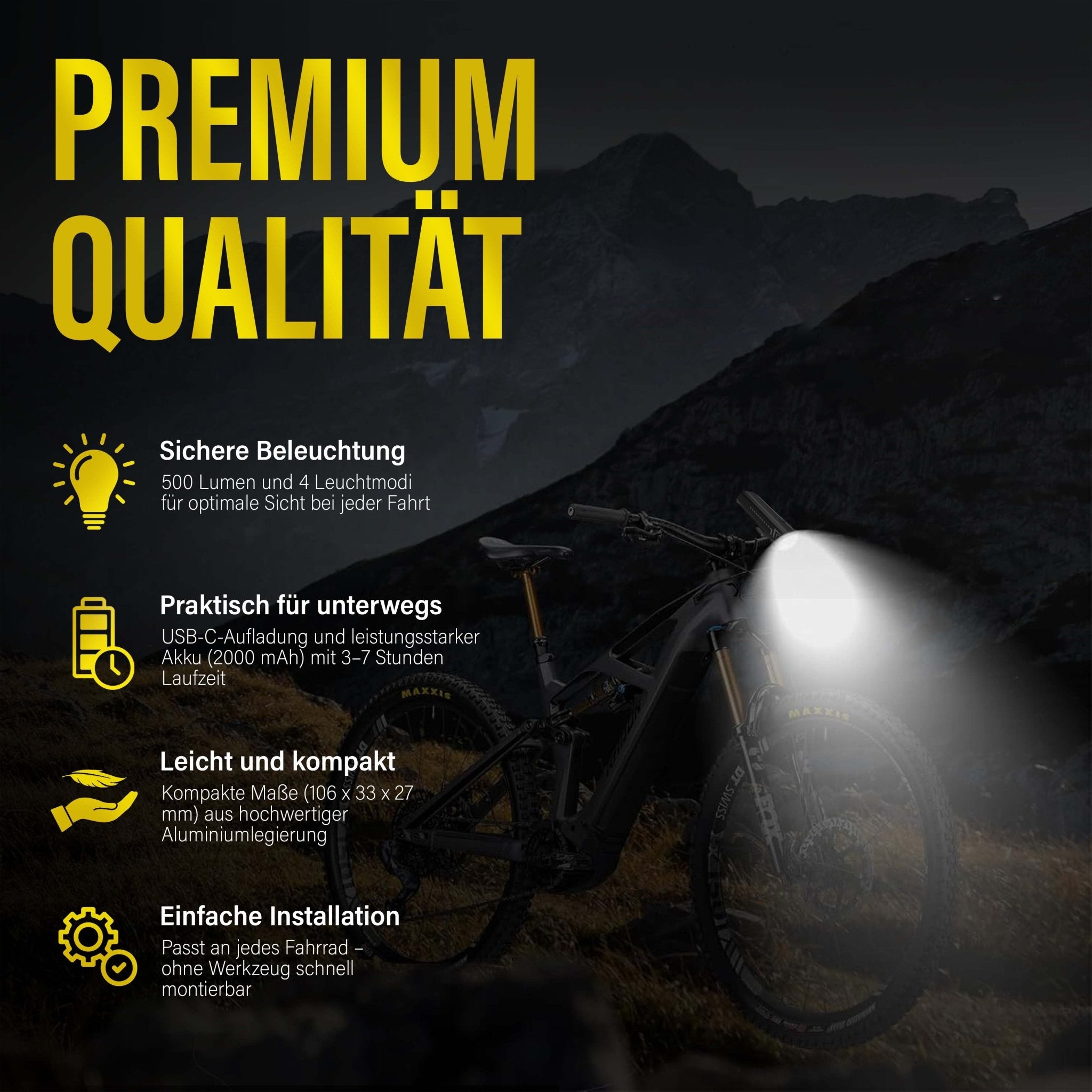 NooMii LED Fahrradlicht NM - BR500 - Fahrradzubehör NooMii - NooMii