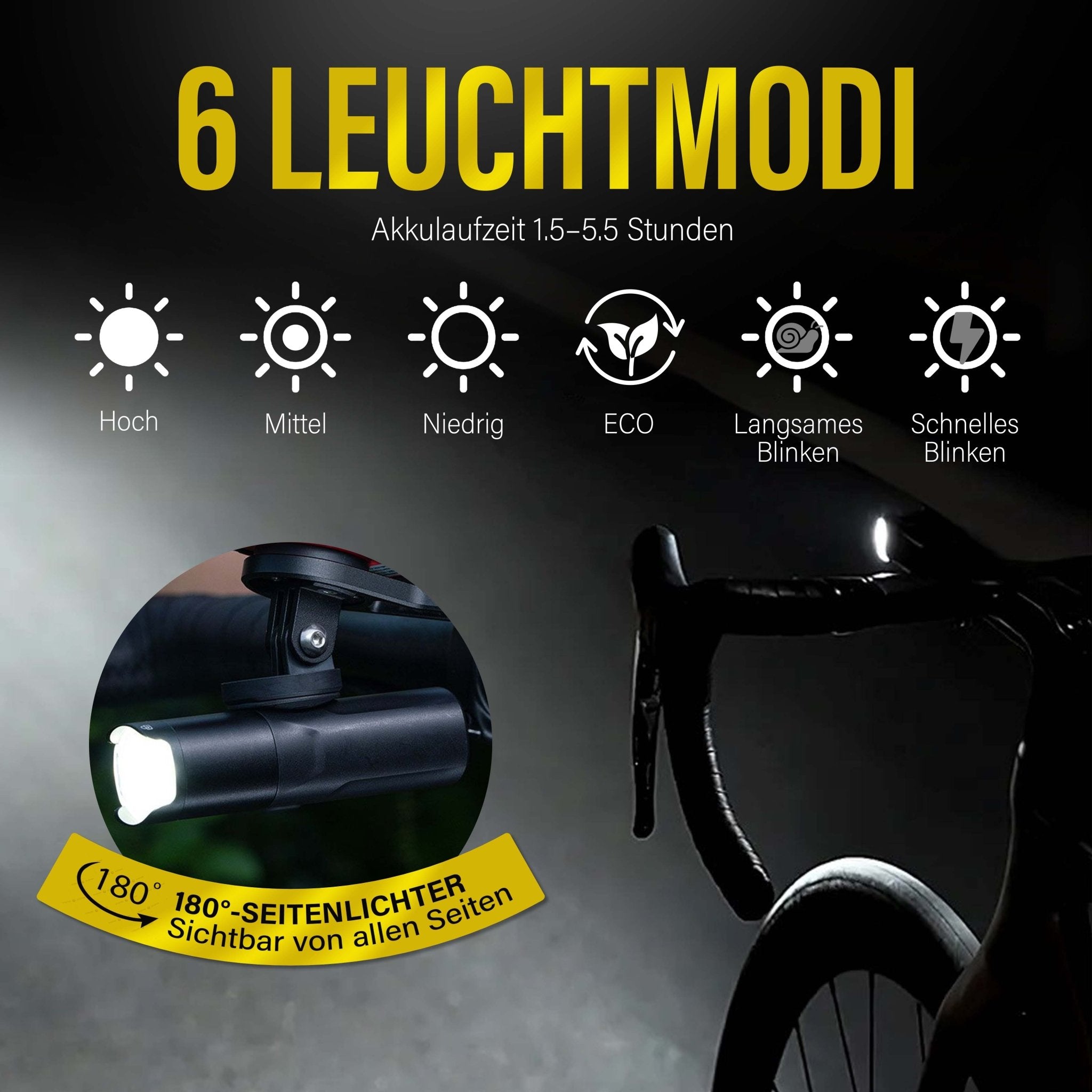 NooMii LED Fahrradlicht NM - M03 - Fahrradzubehör NooMii - NooMii