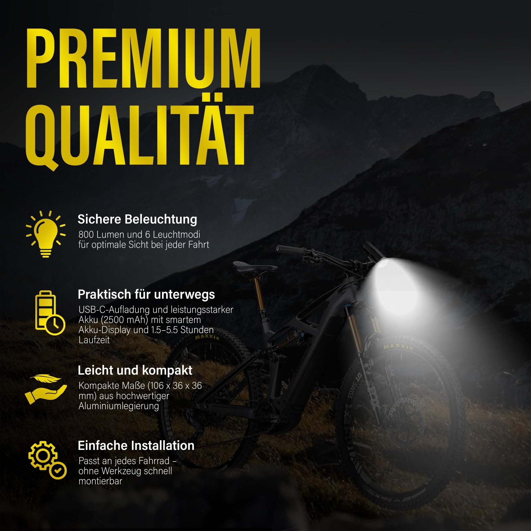 NooMii LED Fahrradlicht NM - M03 - Fahrradzubehör NooMii - NooMii