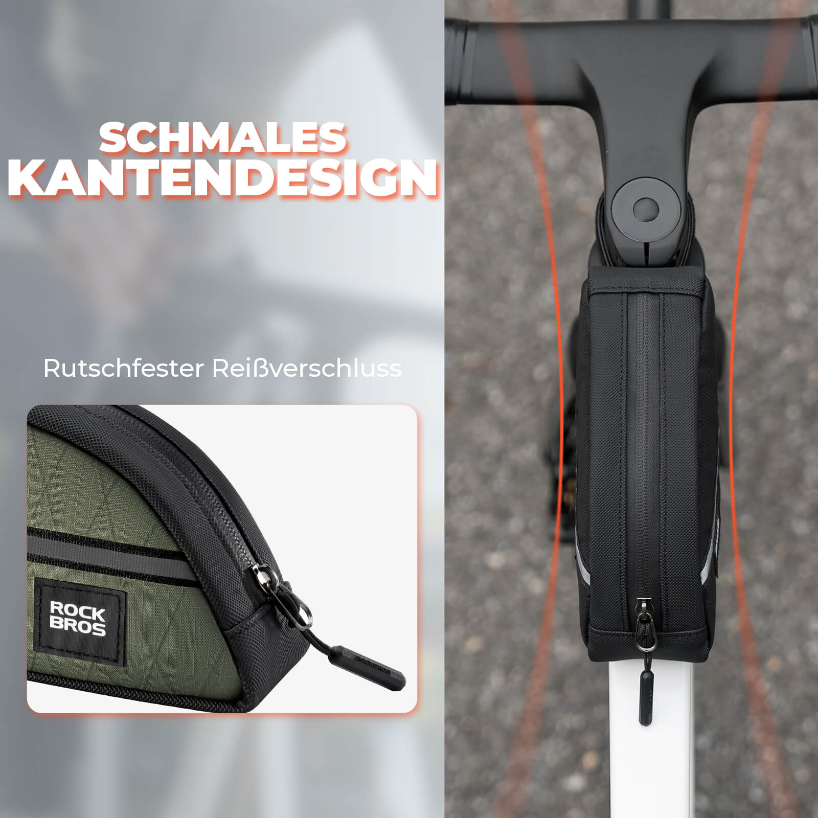 Oberrohrtasche 0,8L Leicht für Klapprad Falträder - Fahrradtaschen ROCKBROS - EU - NooMii