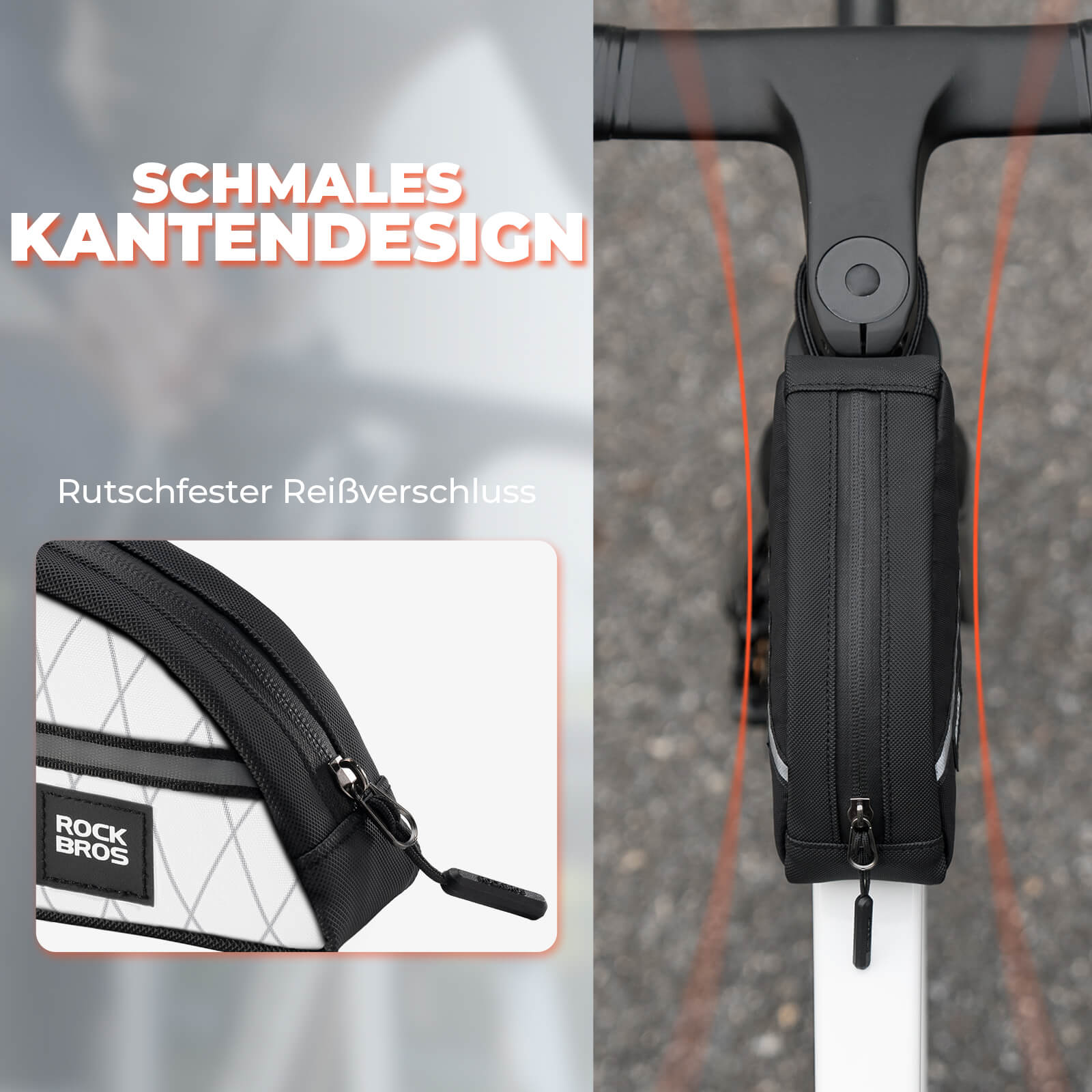 Oberrohrtasche 0,8L Leicht für Klapprad Falträder - Fahrradtaschen ROCKBROS - EU - NooMii