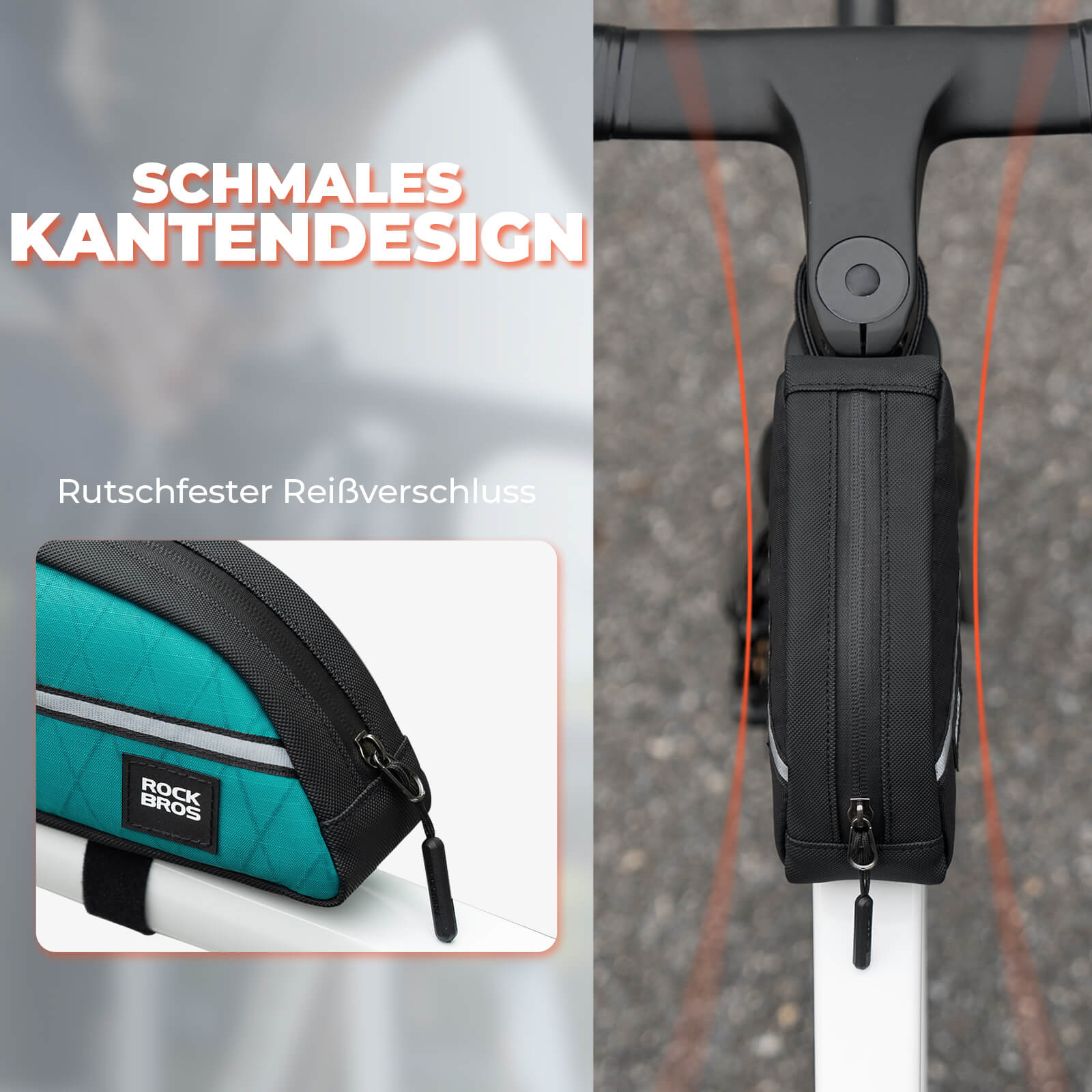 Oberrohrtasche 0,8L Leicht für Klapprad Falträder - Fahrradtaschen ROCKBROS - EU - NooMii