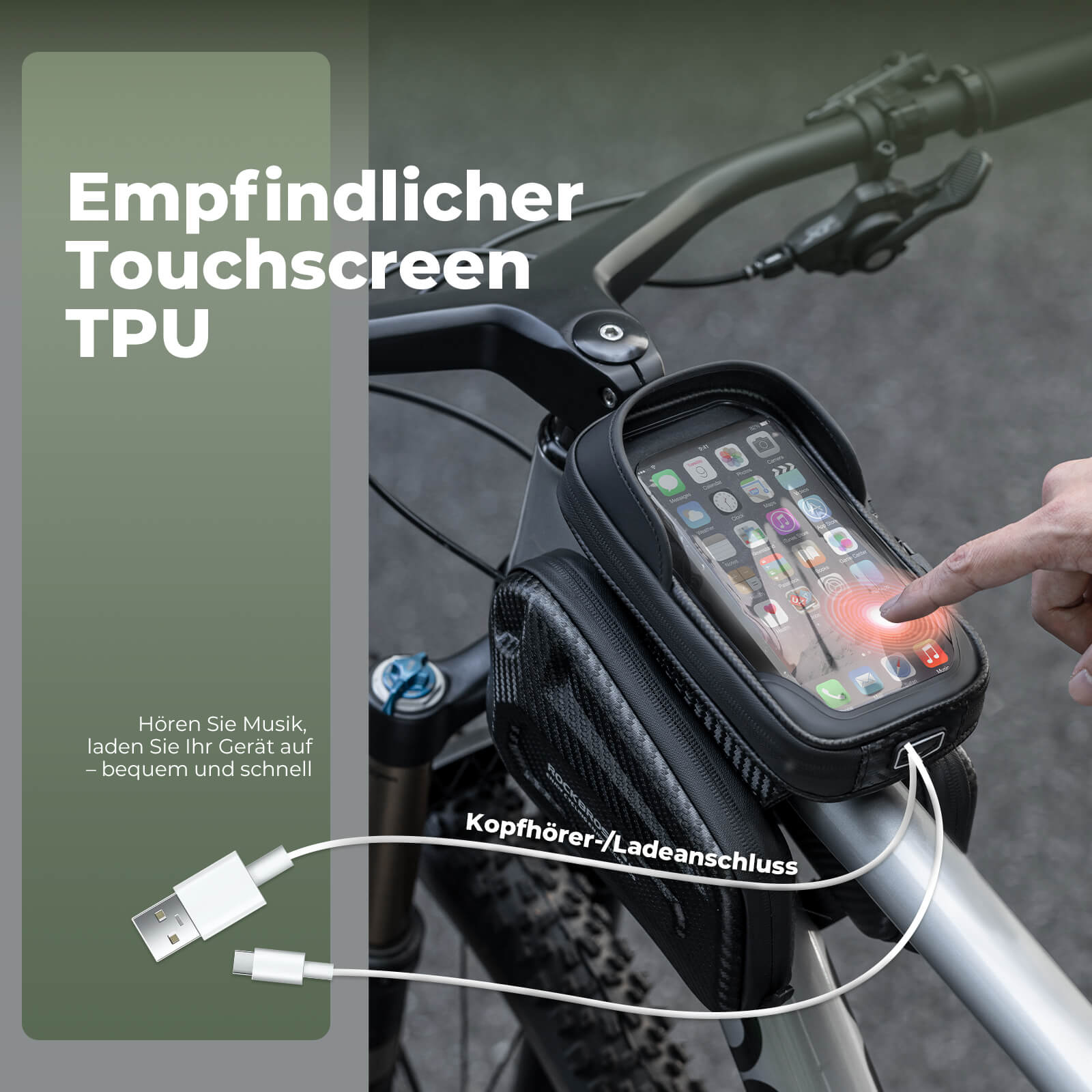 Oberrohrtasche für Smartphone mit Lichtschutz & Seitentaschen - Fahrradtaschen ROCKBROS - EU - NooMii