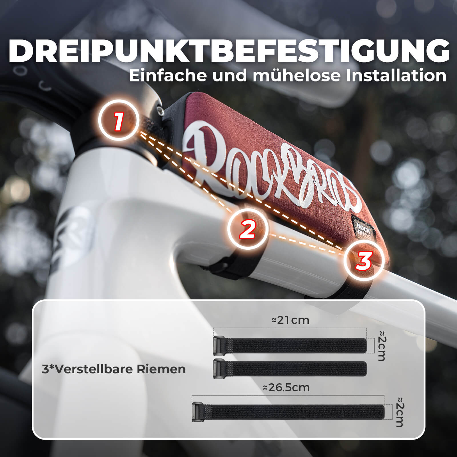 Oberrohrtasche Rahmentasche 0,8L - SketchRide Series - Fahrradtaschen ROCKBROS - EU - NooMii