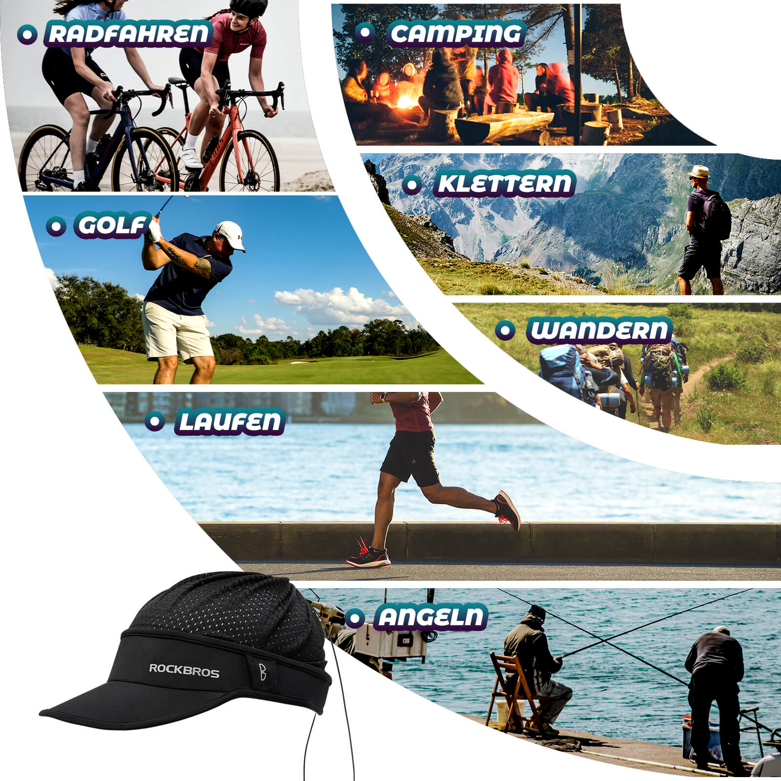 Pferdeschwanz Kappe UV - Schutz Sommer Unisex - Fahrrad Mütze ROCKBROS - EU - NooMii