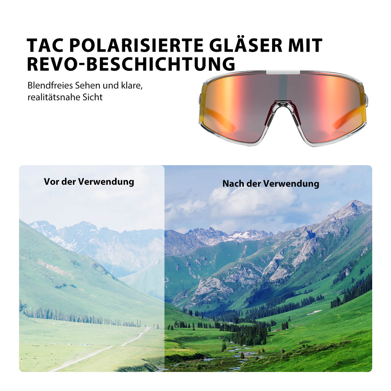 Polarisierte Fahrradbrille Ultraleicht UV400 Schutz 4 Farben - Fahrradbrille ROCKBROS - EU - NooMii
