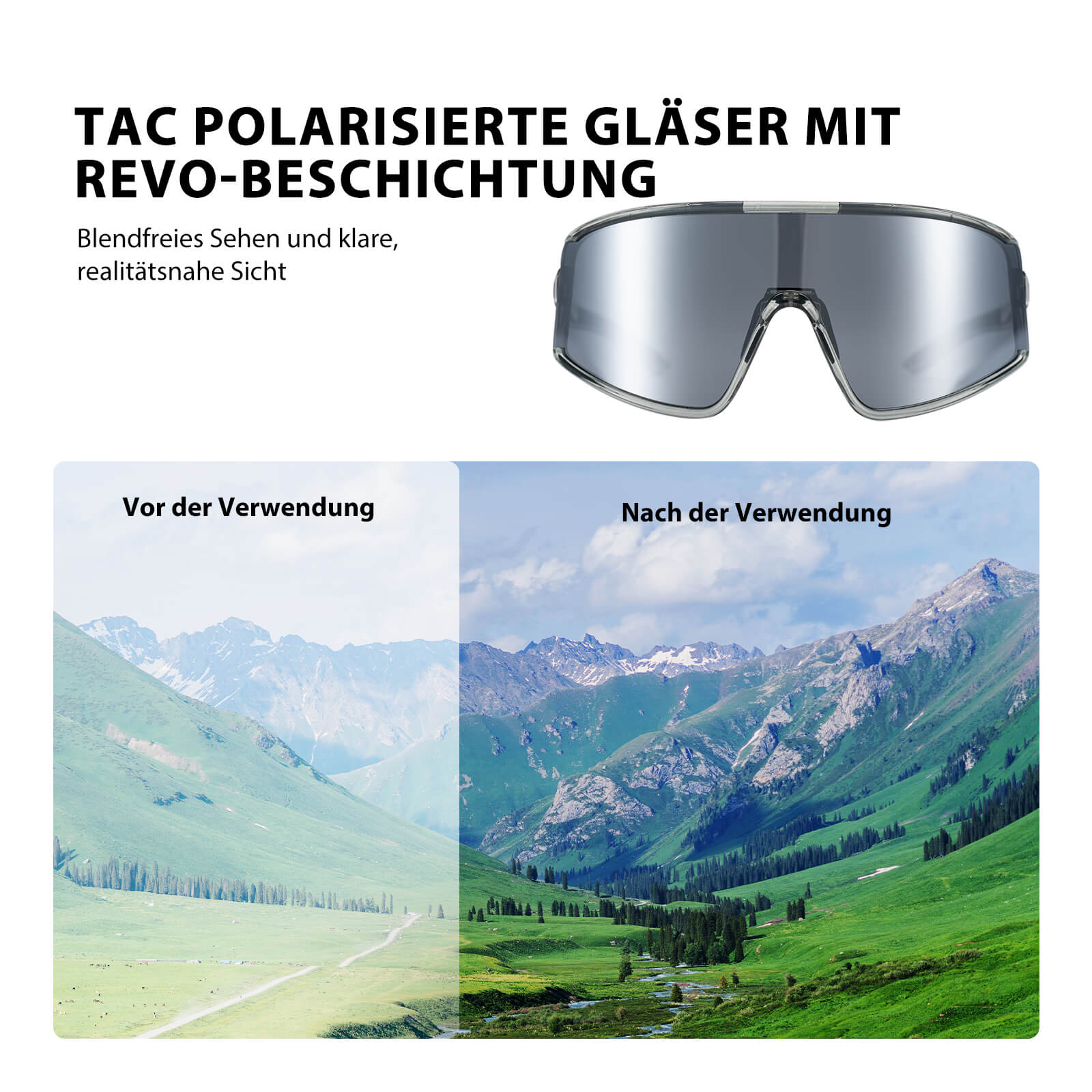 Polarisierte Fahrradbrille Ultraleicht UV400 Schutz 4 Farben - Fahrradbrille ROCKBROS - EU - NooMii