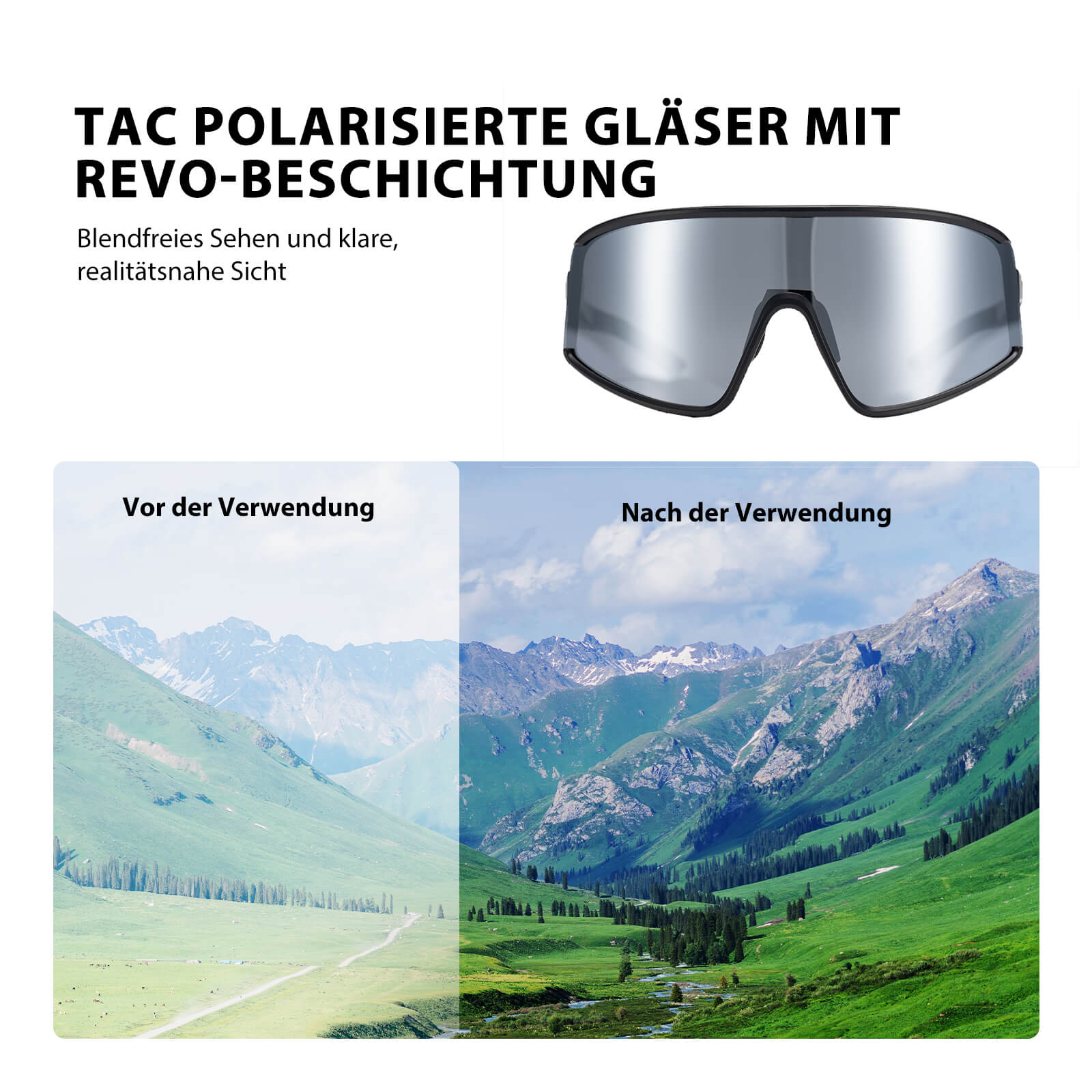 Polarisierte Fahrradbrille Ultraleicht UV400 Schutz 4 Farben - Fahrradbrille ROCKBROS - EU - NooMii