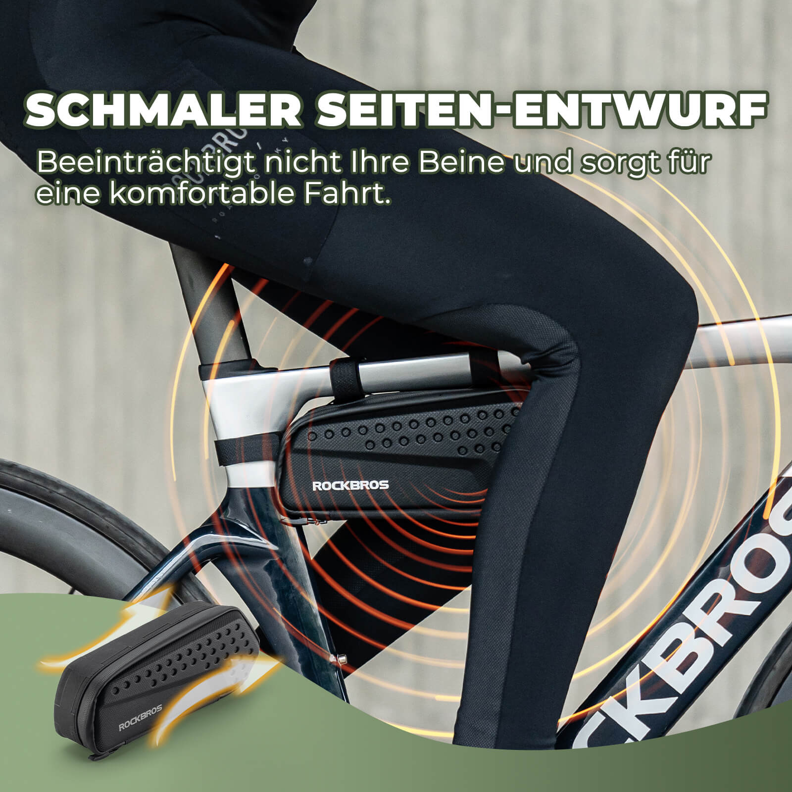 Rahmentasche Oberrohrtasche Schwarz 1,1L - Fahrradtaschen ROCKBROS - EU - NooMii