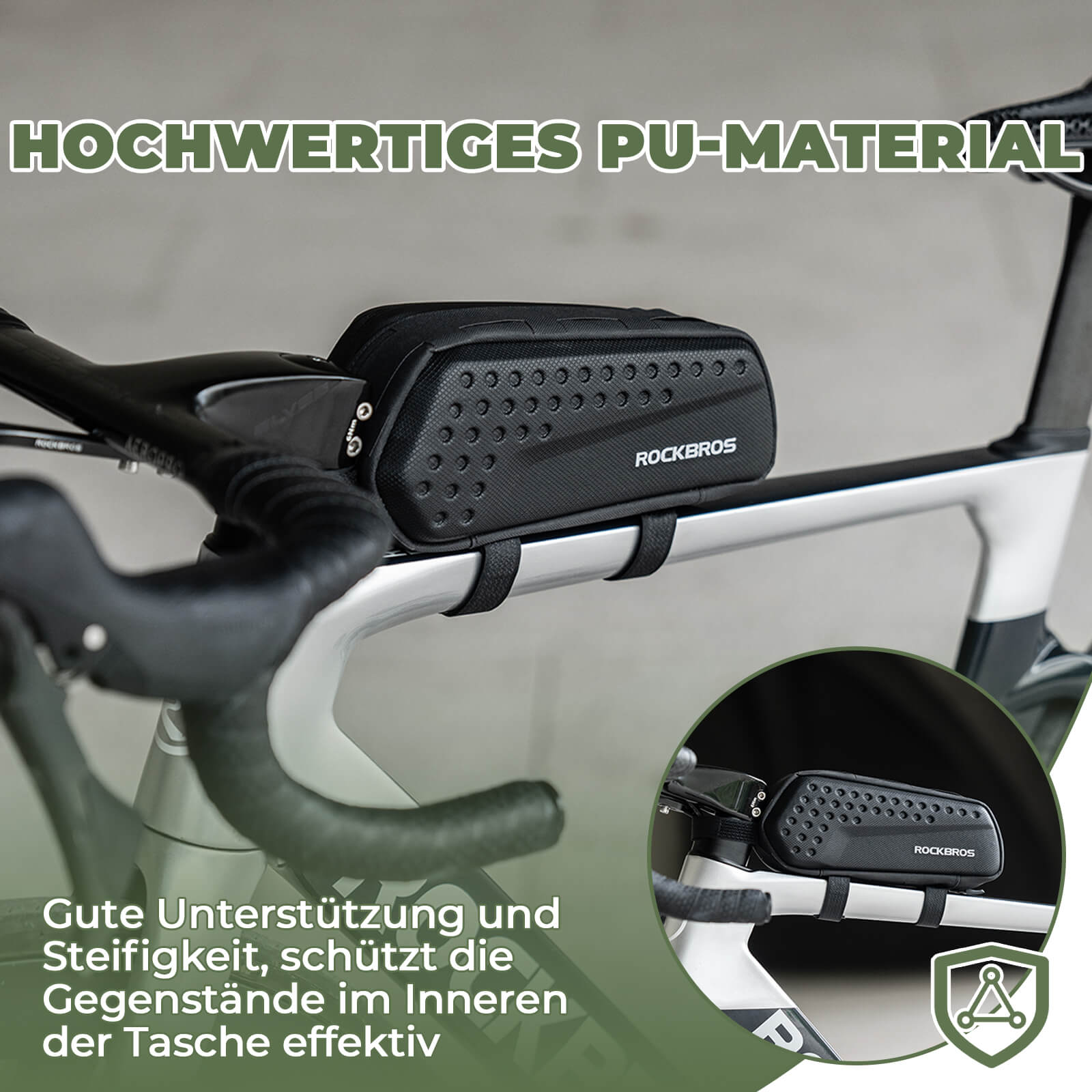 Rahmentasche Oberrohrtasche Schwarz 1,1L - Fahrradtaschen ROCKBROS - EU - NooMii