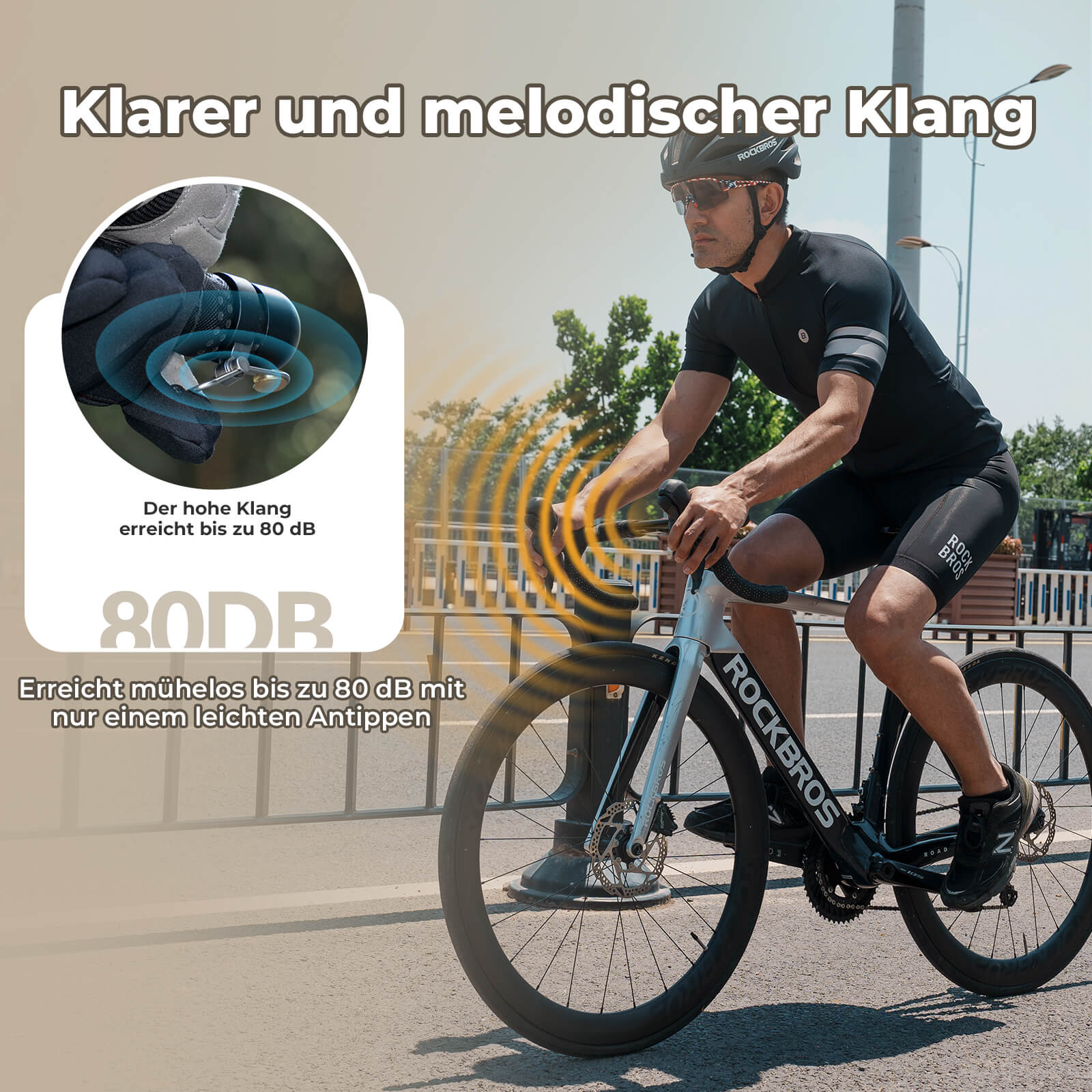 Rennrad Fahrradklinge für 22,2mm Dropbar Lenker - Fahrradklingel ROCKBROS - EU - NooMii