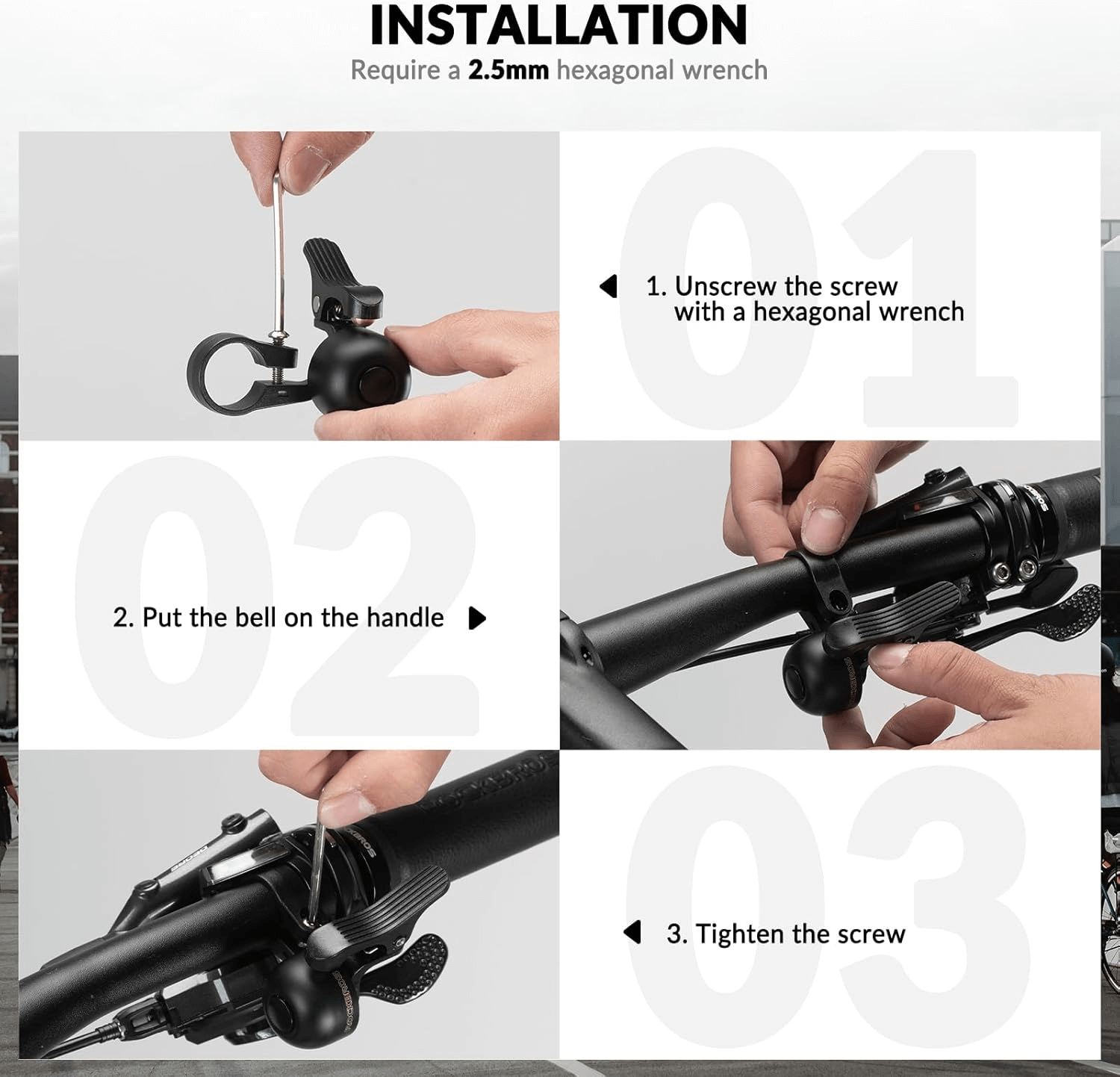 Rennrad Fahrradklingel 100dB für gebogene Lenker 22,2mm - Fahrradklingel ROCKBROS - EU - NooMii