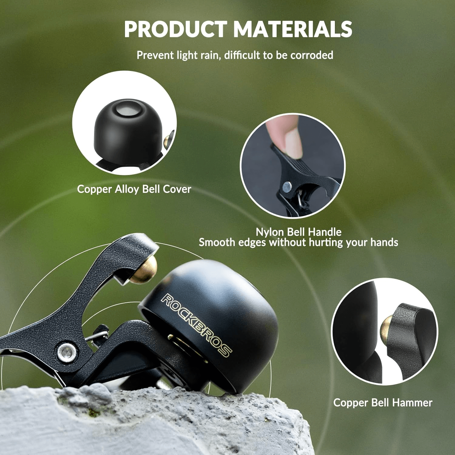 Rennrad Fahrradklingel 100dB für gebogene Lenker 22,2mm - Fahrradklingel ROCKBROS - EU - NooMii