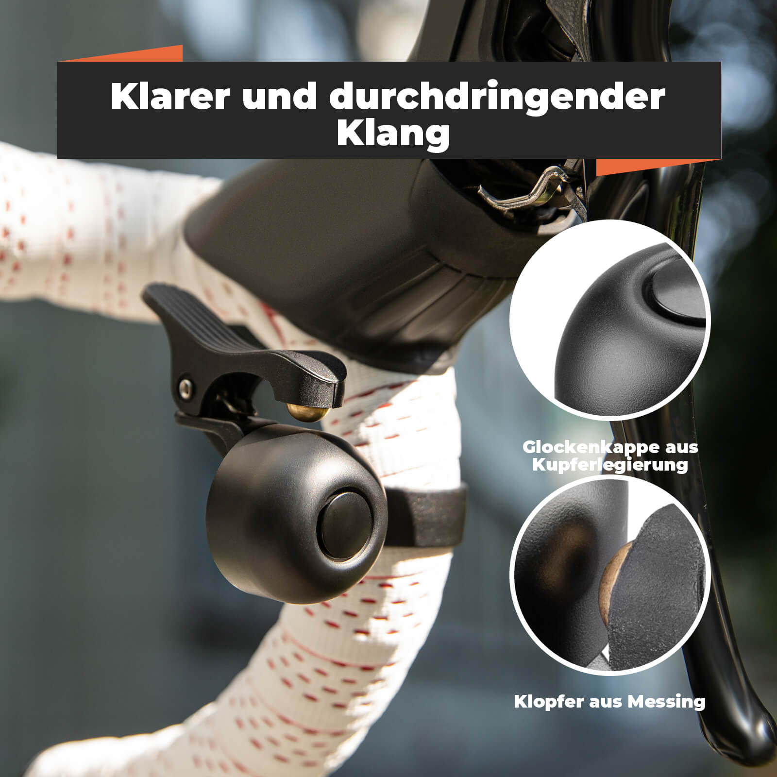 Rennrad Fahrradklingel für gebogene Lenker 27 - 30 mm - Fahrradklingel ROCKBROS - EU - NooMii