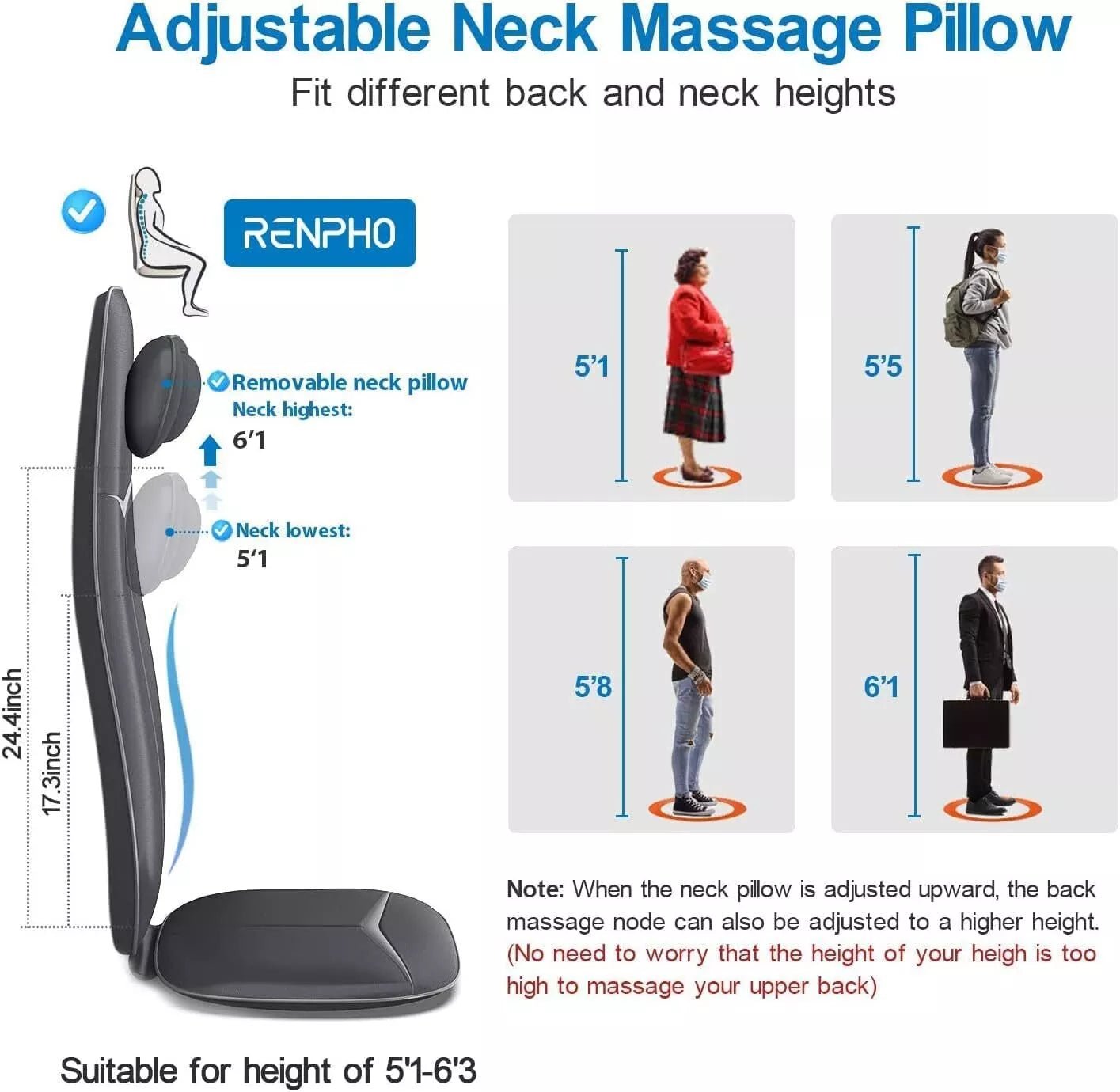 RENPHO Neck & Back Massage Cushion - S - NooMii