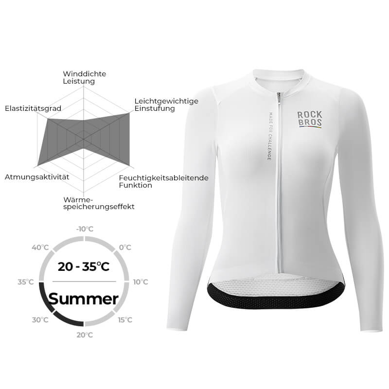 ROAD TO SKY Damen Langarm - Radtrikot Fahrrad Jersey für MTB & Rennrad - Fahrradtrikot ROCKBROS - EU - NooMii