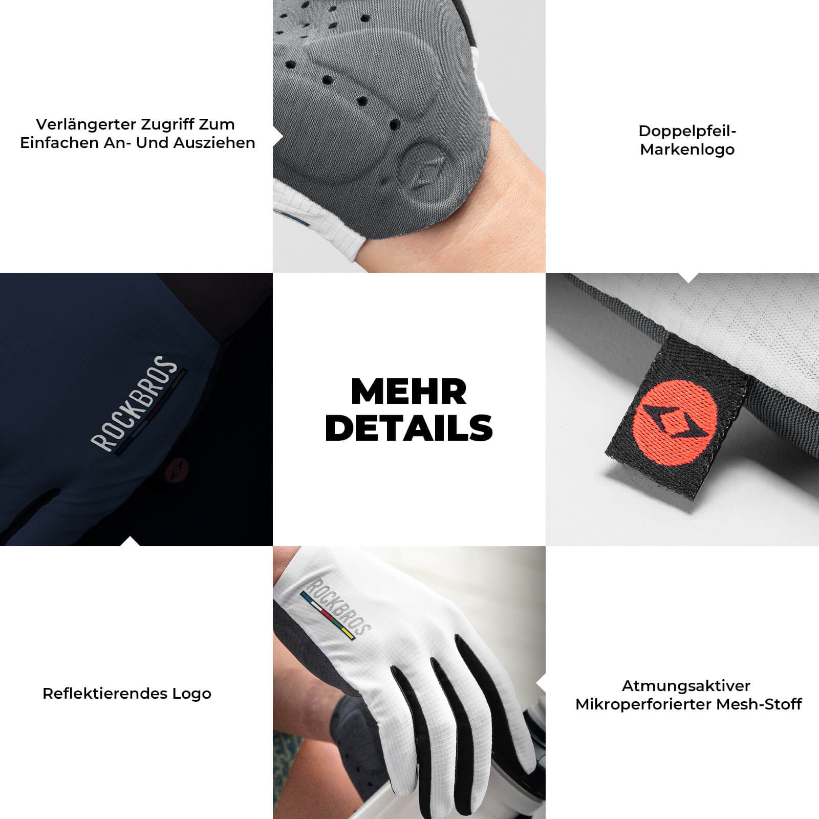 ROAD TO SKY Elastic Interface® Fahrradhandschuhe - Fahrradhandschuhe ROCKBROS - EU - NooMii