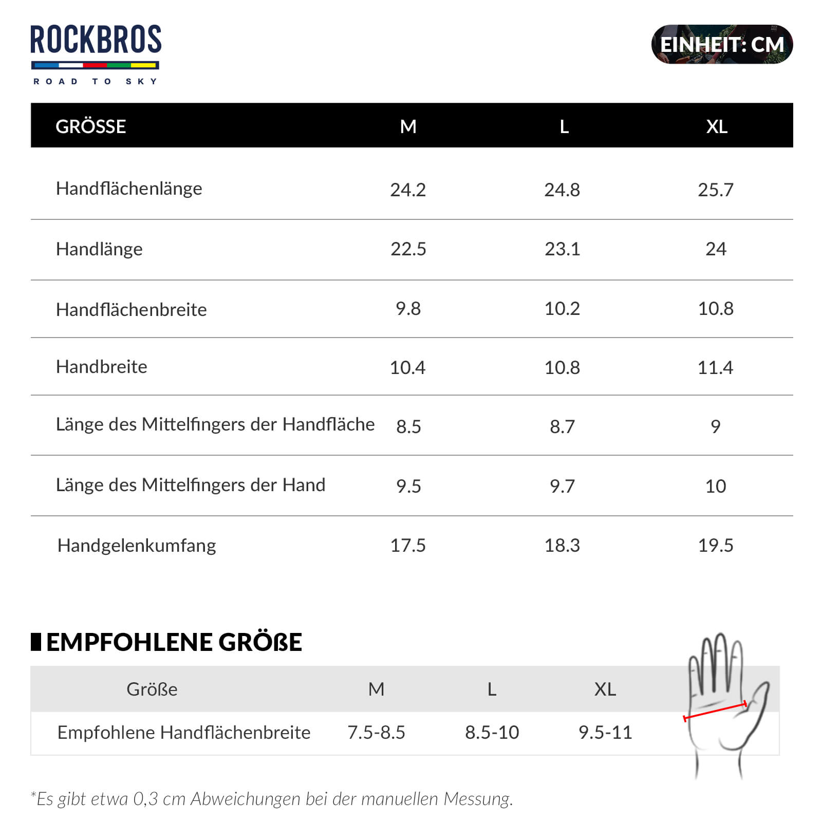 ROAD TO SKY Fahrradhandschuhe mit Touchscreen Atmungsaktiv Herren/Damen - Fahrradhandschuhe ROCKBROS - EU - NooMii