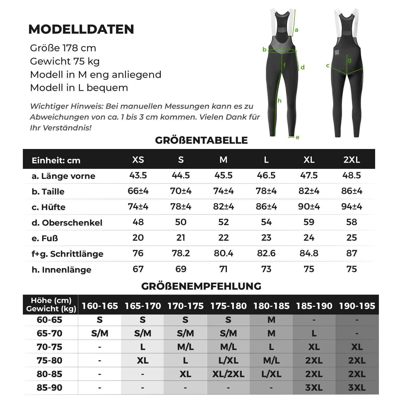 ROAD TO SKY Herren Fahrrad Trägerhose Lang Gepolstert - Fahrradhose ROCKBROS - EU - NooMii