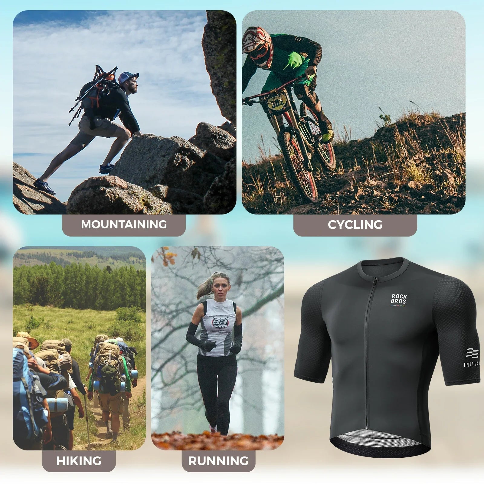 ROAD TO SKY Herren Radtrikot Kurzarm mit Taschen - Fahrradtrikot ROCKBROS - EU - NooMii