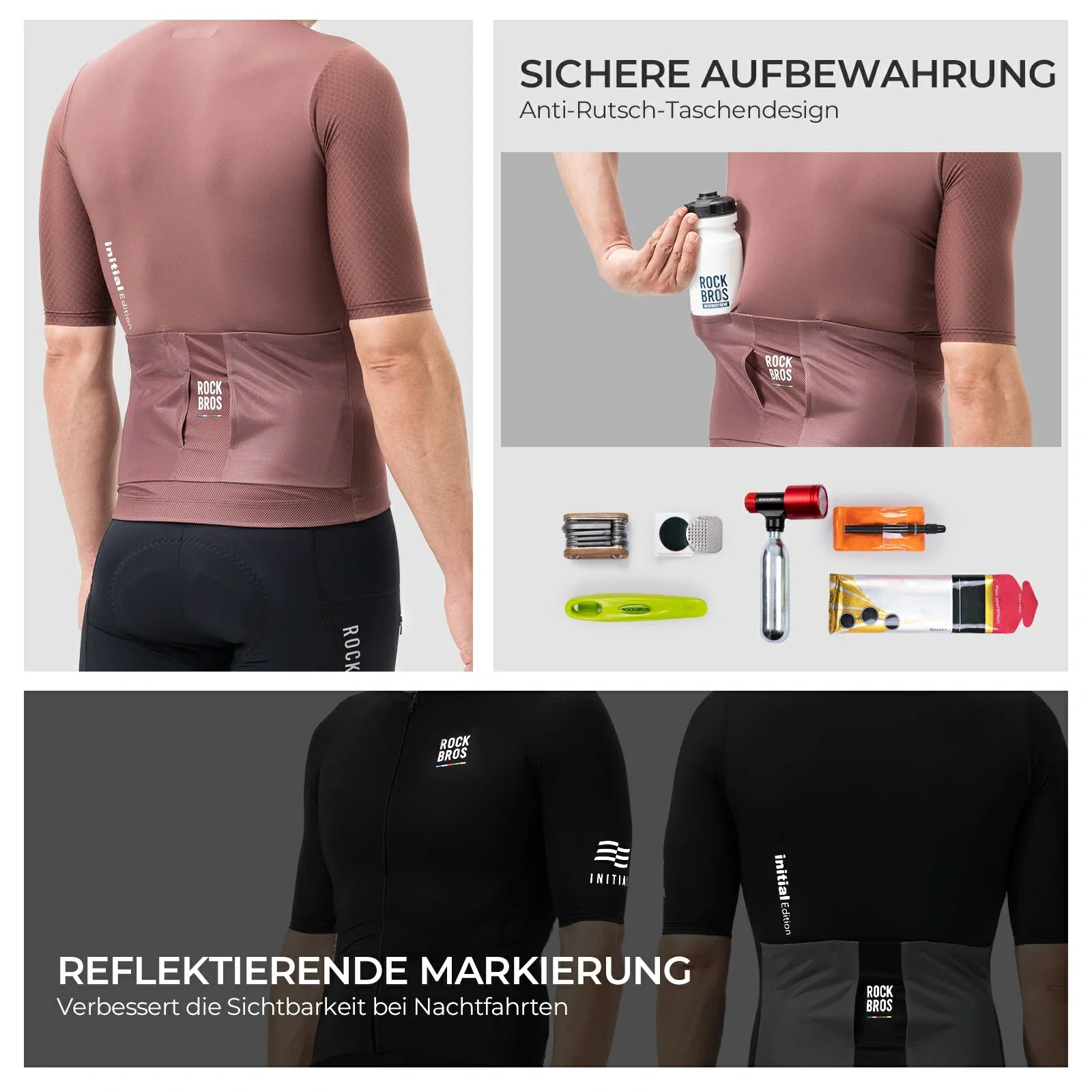 ROAD TO SKY Herren Radtrikot Kurzarm mit Taschen - Fahrradtrikot ROCKBROS - EU - NooMii