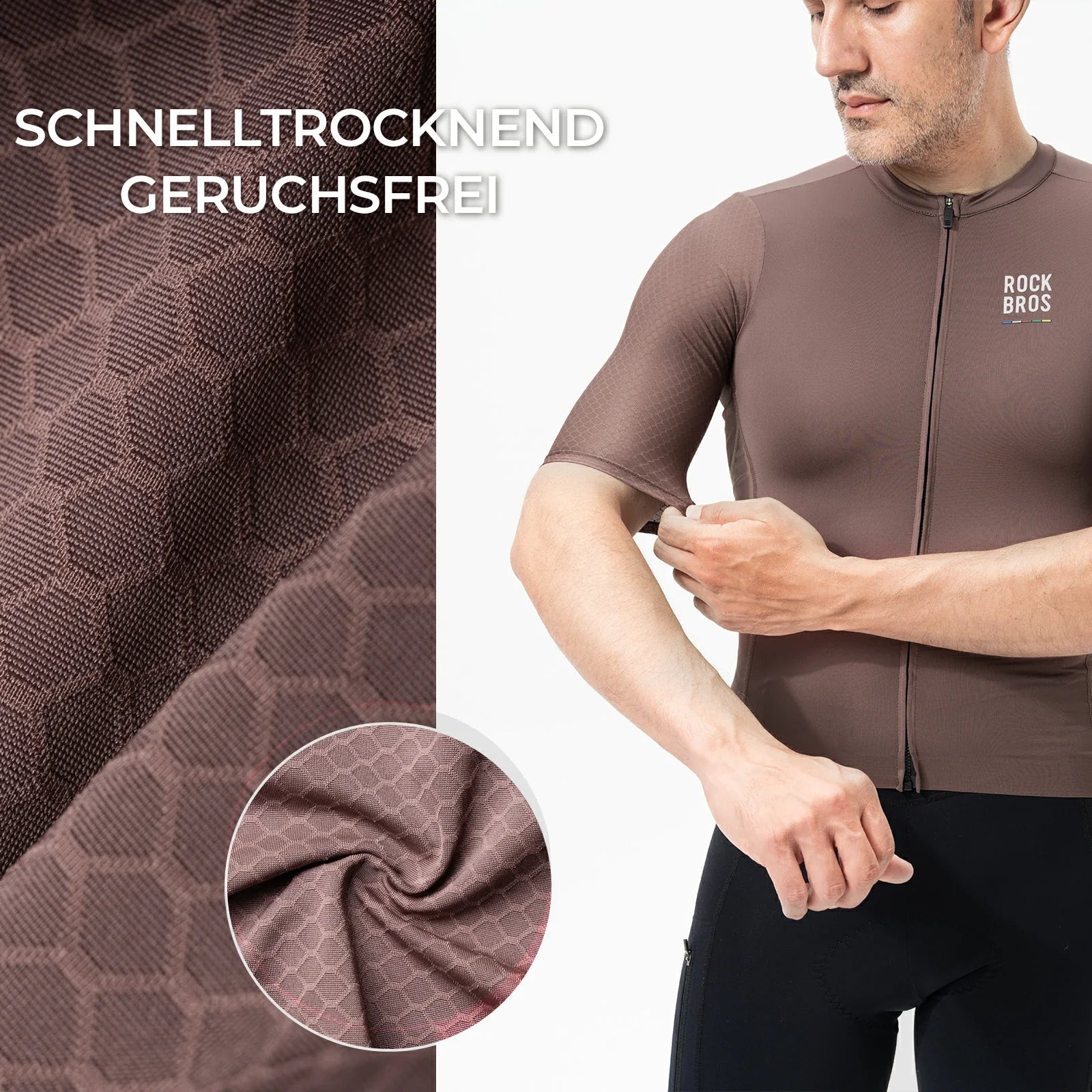 ROAD TO SKY Herren Radtrikot Kurzarm mit Taschen - Fahrradtrikot ROCKBROS - EU - NooMii