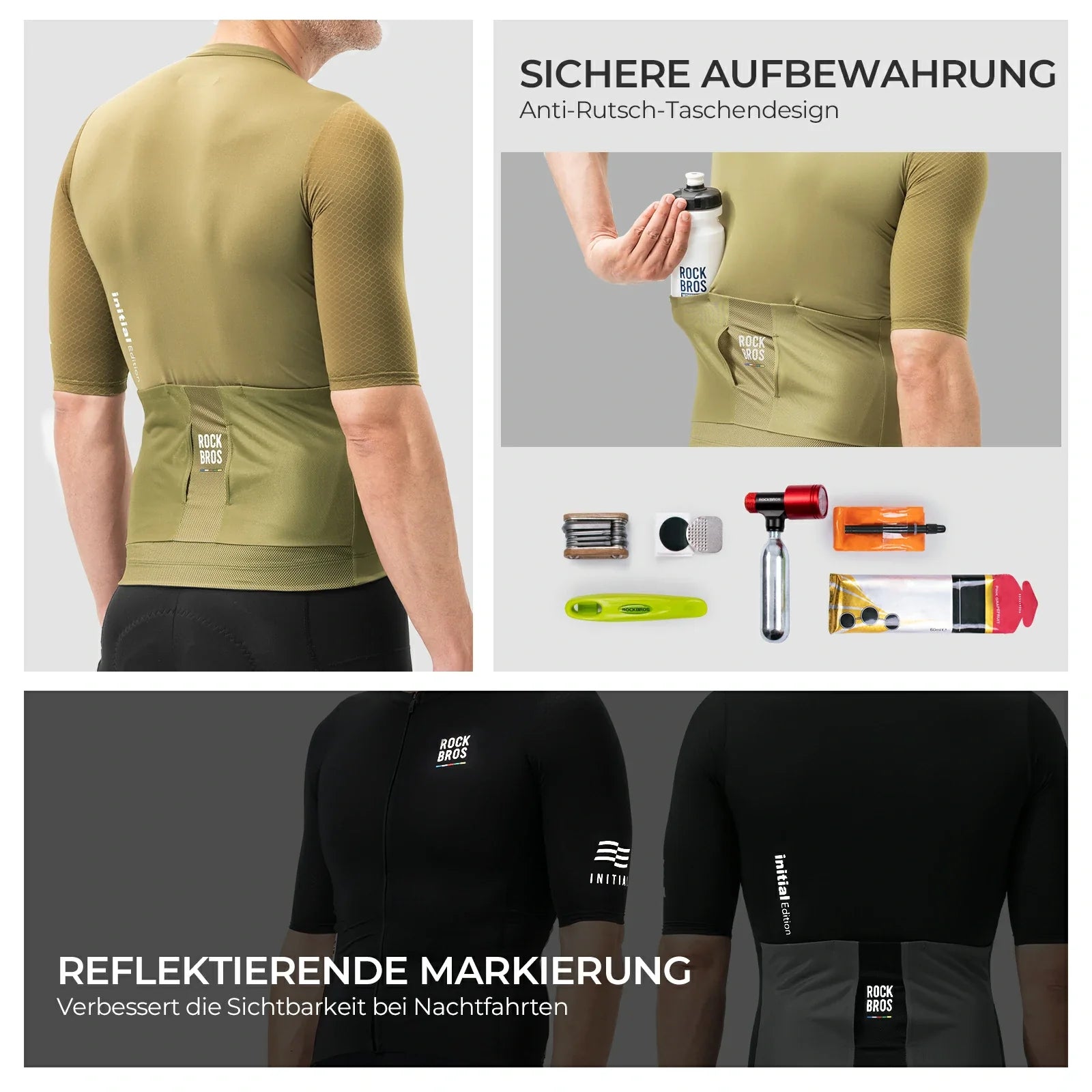 ROAD TO SKY Herren Radtrikot Kurzarm mit Taschen - Fahrradtrikot ROCKBROS - EU - NooMii