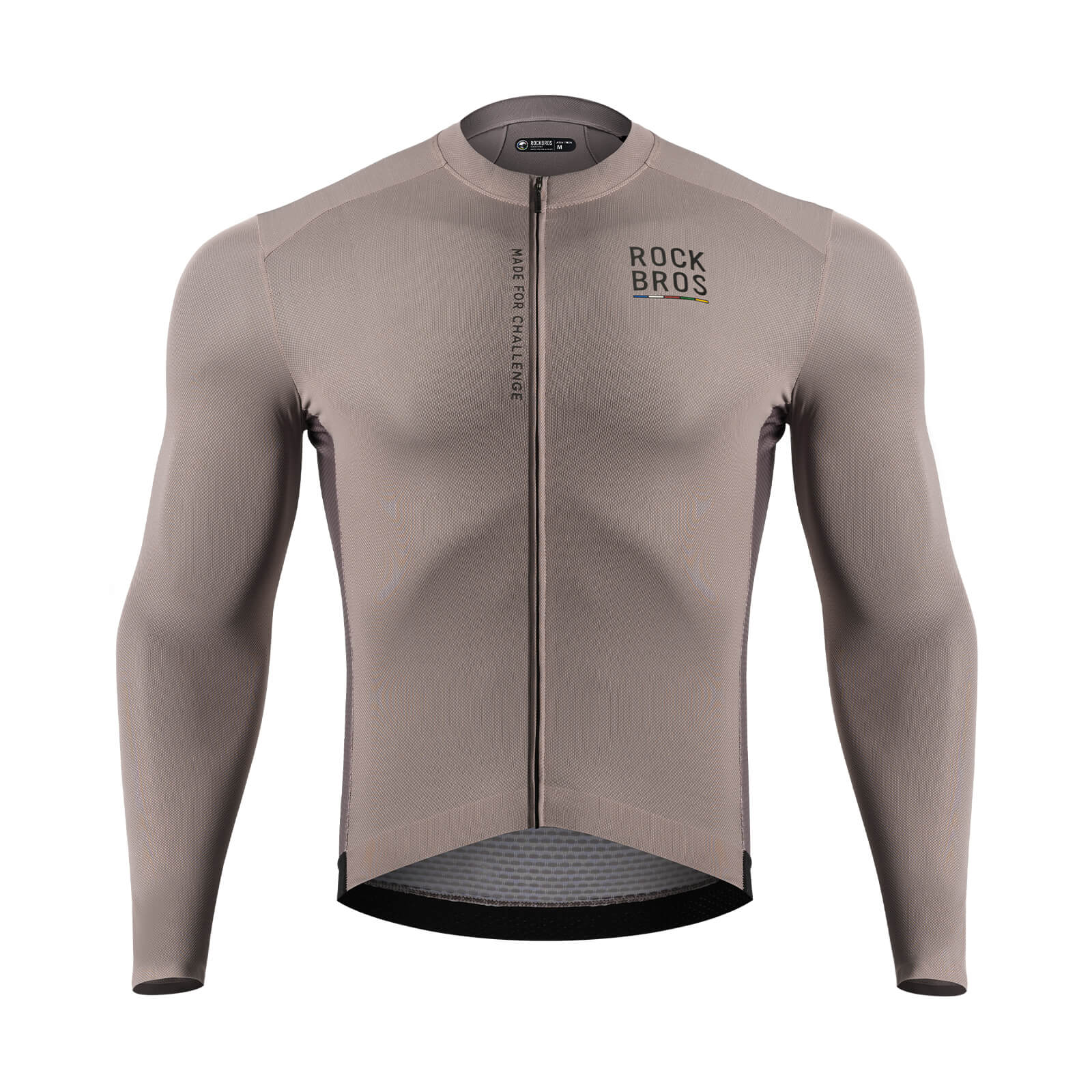 ROAD TO SKY Langarm - Radtrikot Herren Jersey Erdgrau/Braun - Fahrradtrikot ROCKBROS - EU - NooMii