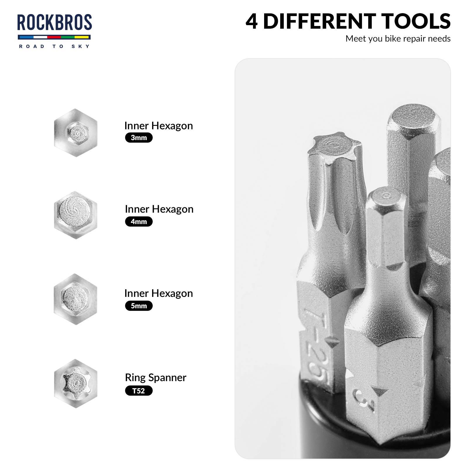 ROAD TO SKY Multifunktional 6 in 1 Reparatur Kit Werkzeug mit Kettenabzieher - Werkzeuge ROCKBROS - EU - NooMii