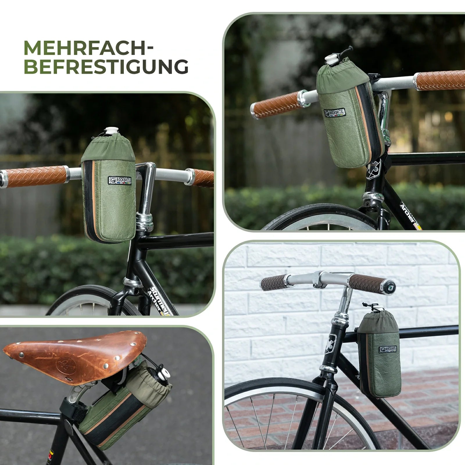 ROAD TO SKY Nachhaltige Fahrrad - Wasserflaschentasche aus recycelten Reifen 0,8L - Fahrradtaschen ROCKBROS - EU - NooMii