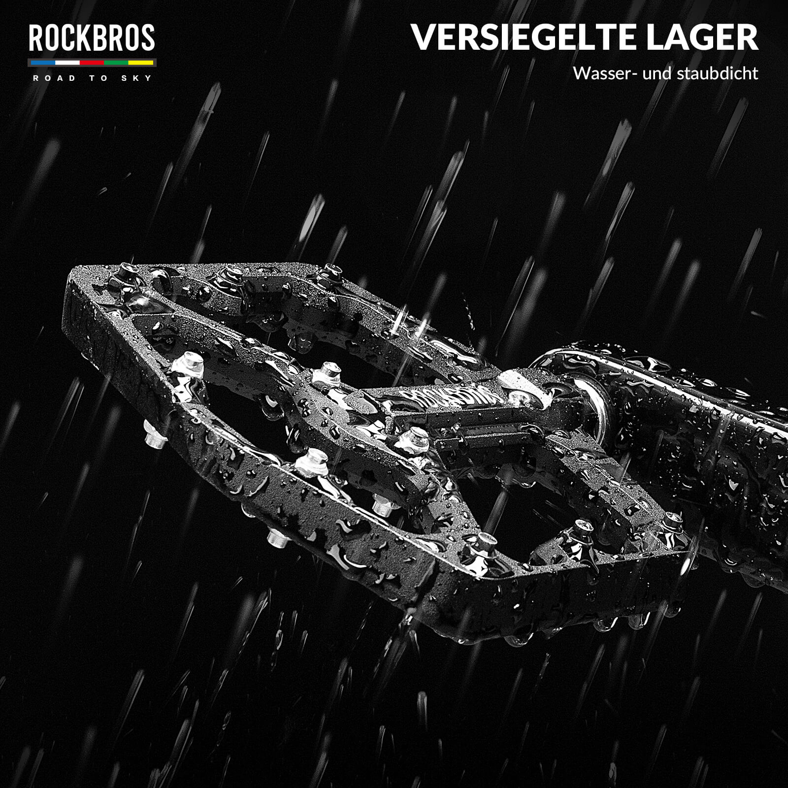 ROAD TO SKY Platform Fahrradpedale 9/16 Zoll Rutschfest Wasserdicht - Fahrradpedale ROCKBROS - EU - NooMii