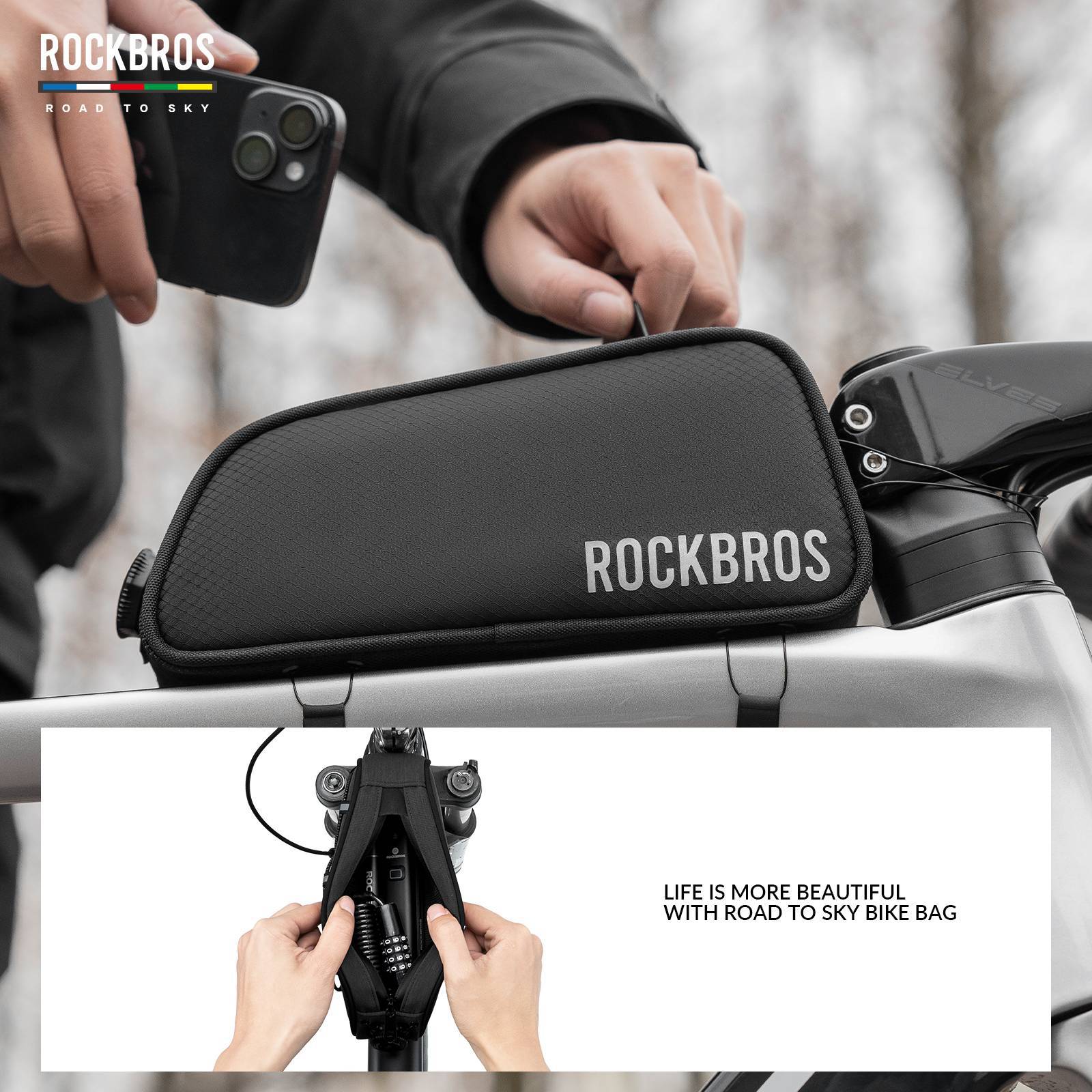 ROAD TO SKY Reflektierende Wasserabweisende Fahrrad Oberrohrtasche - Fahrradtaschen ROCKBROS - EU - NooMii