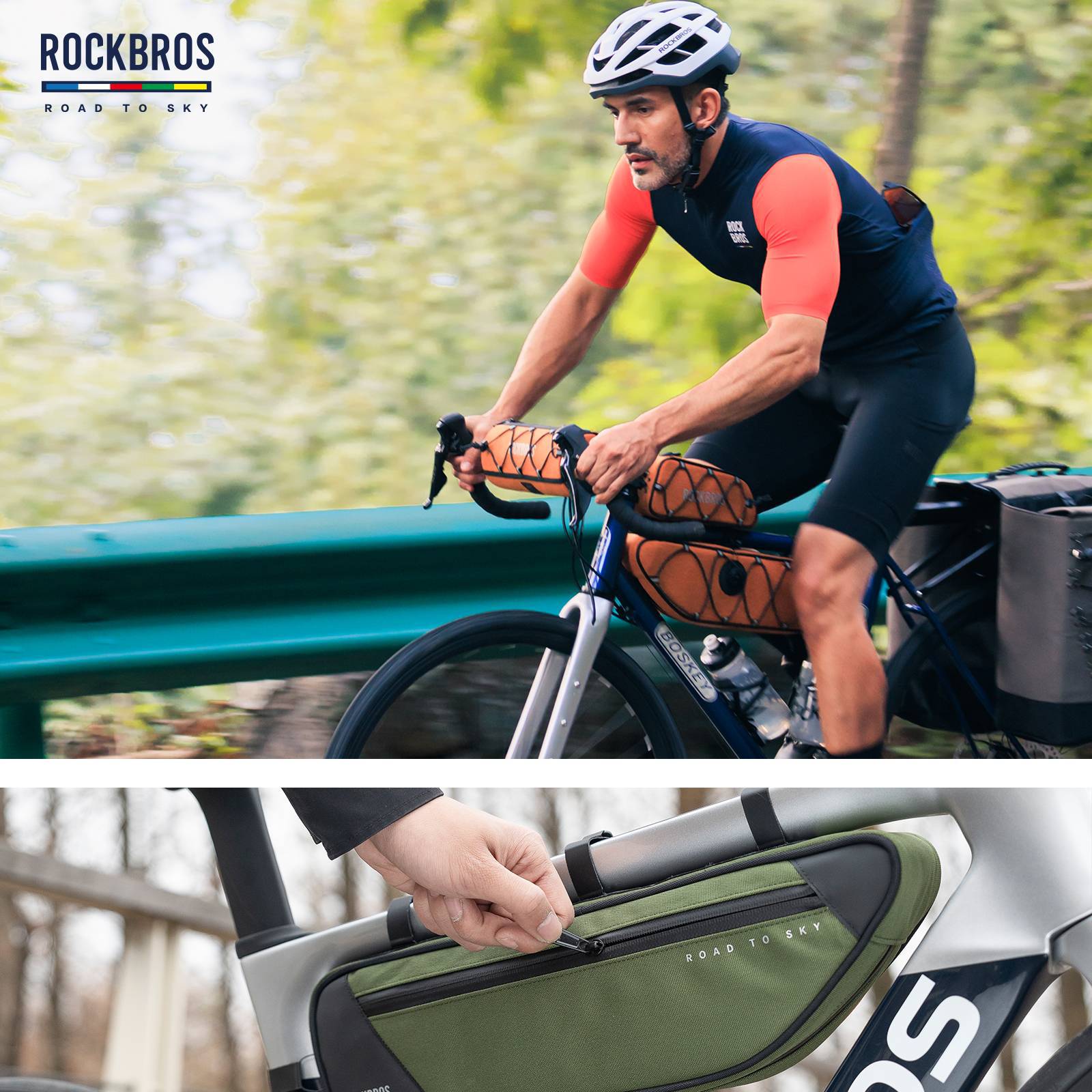 ROAD TO SKY Reflektierende Wasserdichte Fahrrad 2L Dreieckstasche - Fahrradtaschen ROCKBROS - EU - NooMii