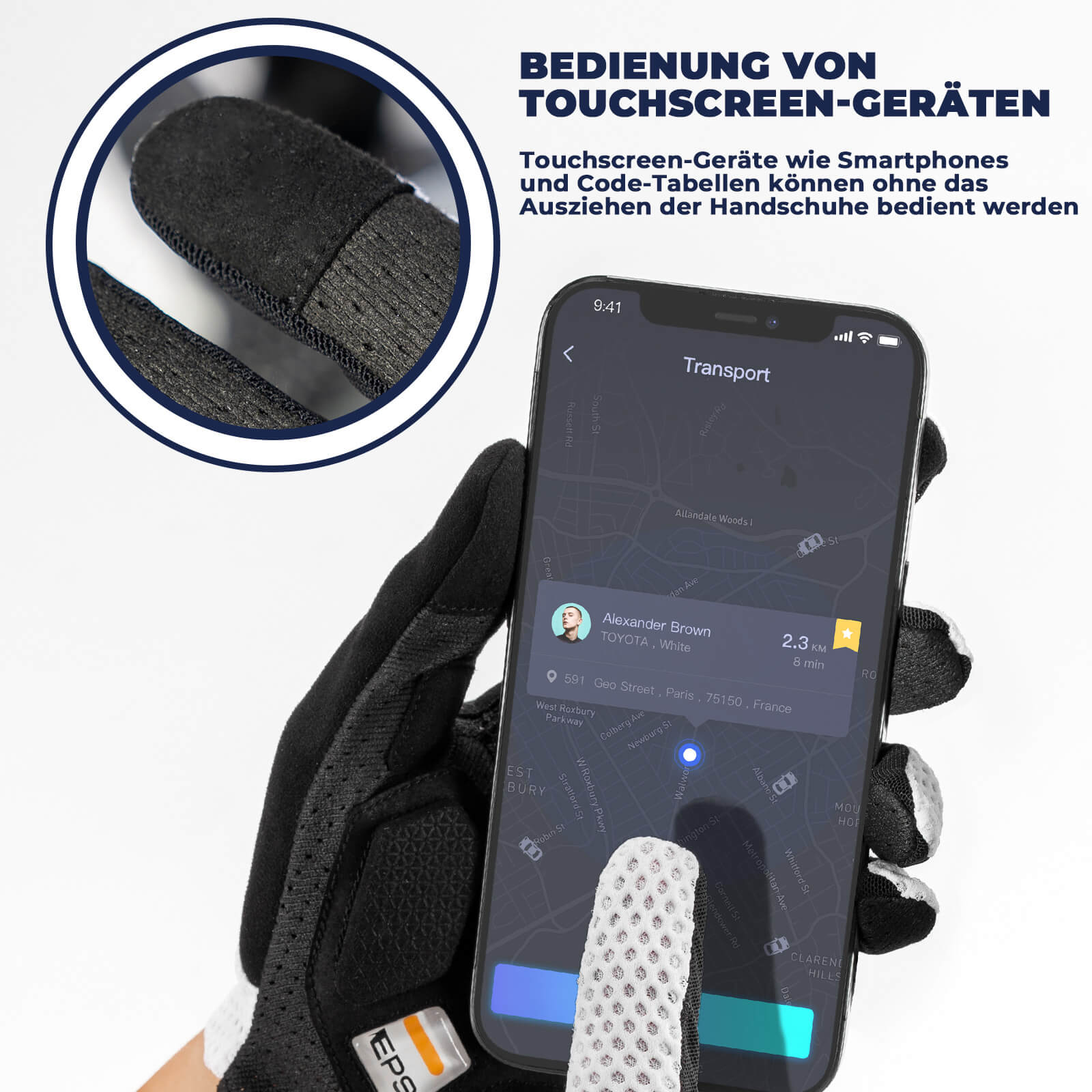 ROAD TO SKY Touchscreen Fahrradhandschuhe SBR Polsterung atmungsaktiv - Fahrradhandschuhe ROCKBROS - EU - NooMii