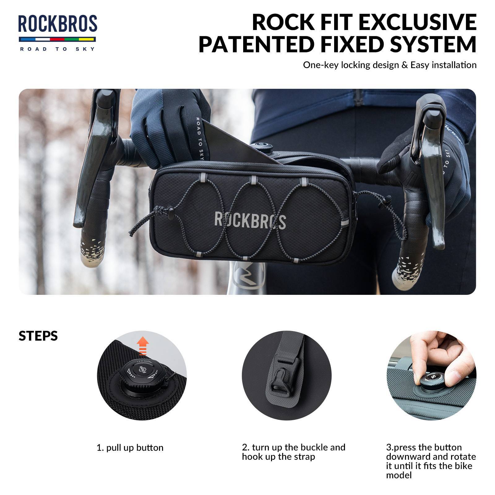 ROAD TO SKY Wasserdichte reflektierende Fahrradlenkertasche - Fahrradtaschen ROCKBROS - EU - NooMii