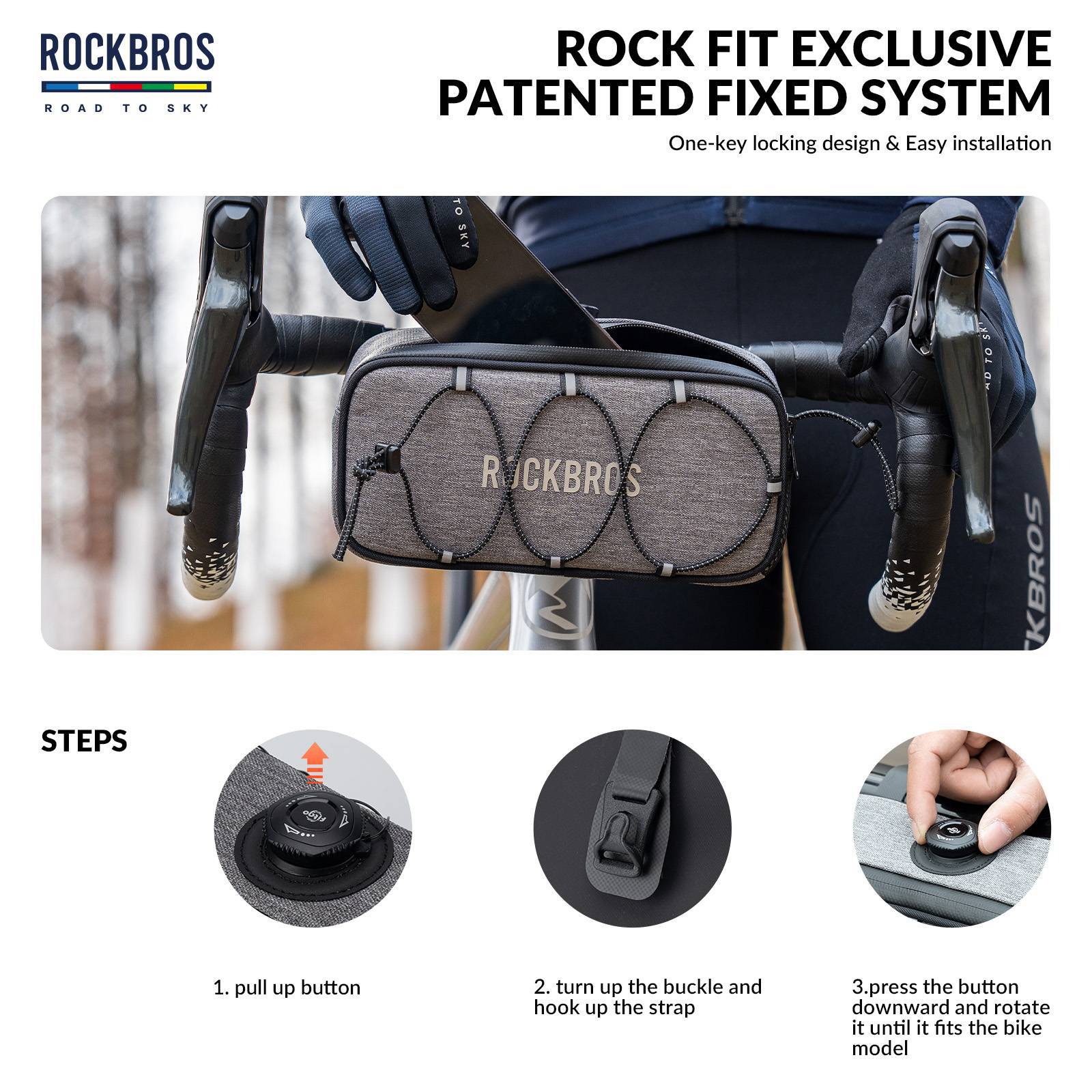 ROAD TO SKY Wasserdichte reflektierende Fahrradlenkertasche - Fahrradtaschen ROCKBROS - EU - NooMii