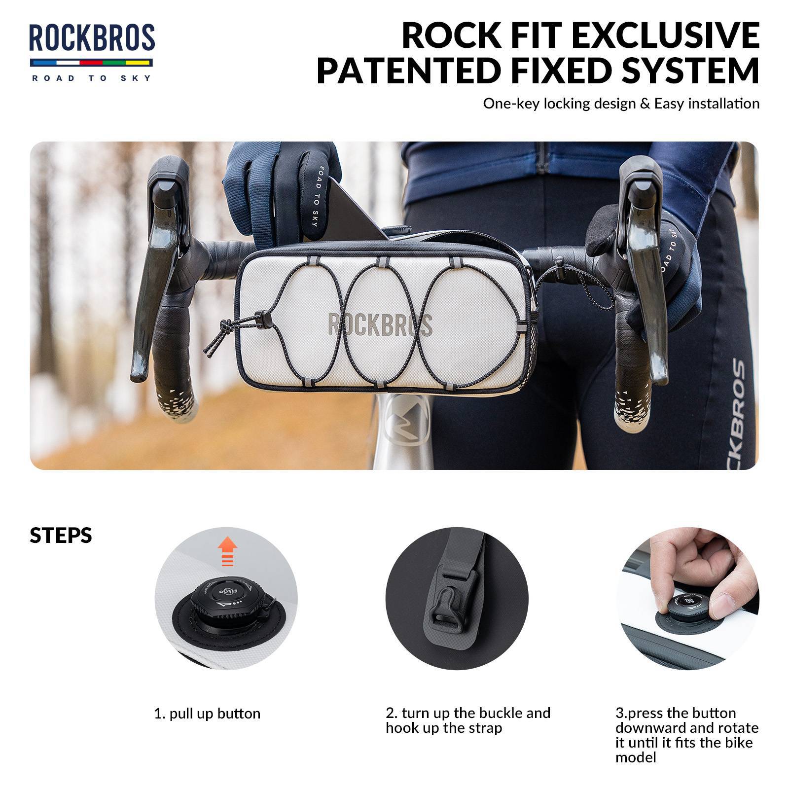 ROAD TO SKY Wasserdichte reflektierende Fahrradlenkertasche - Fahrradtaschen ROCKBROS - EU - NooMii