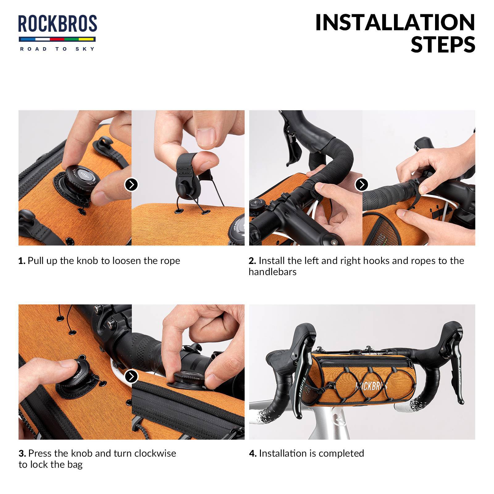 ROAD TO SKY Wasserdichte Reflektierende Zylindrische Lenkertasche - Fahrradtaschen ROCKBROS - EU - NooMii